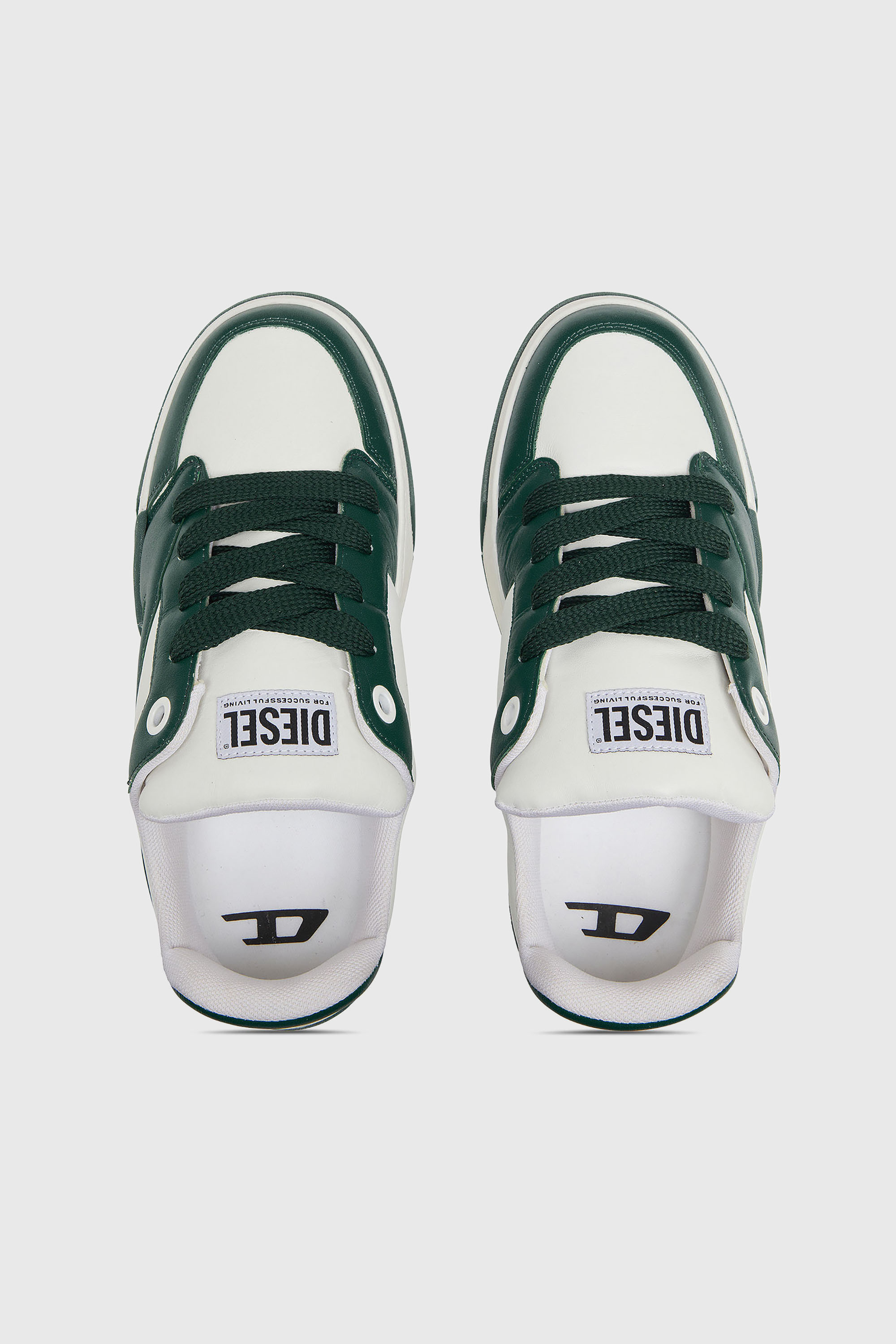 Diesel - S-D-OLLIE LOW, Male's ローカットスニーカー in ホワイト/グリーン - 5