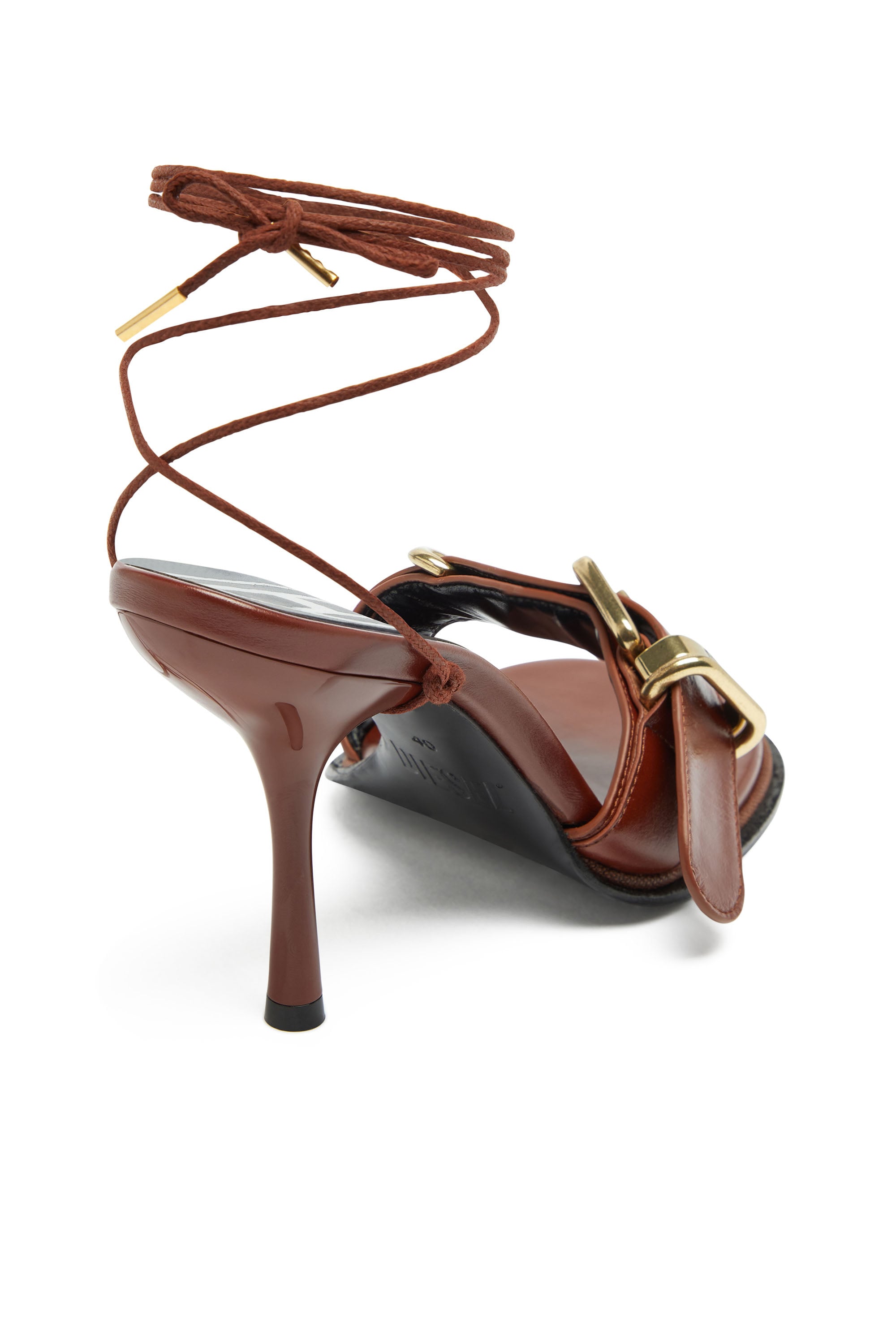 Diesel - D-COCCO-90-SA, Female's D-Cocco-Ankle-wrap sandals in leather in ブラウン - 5