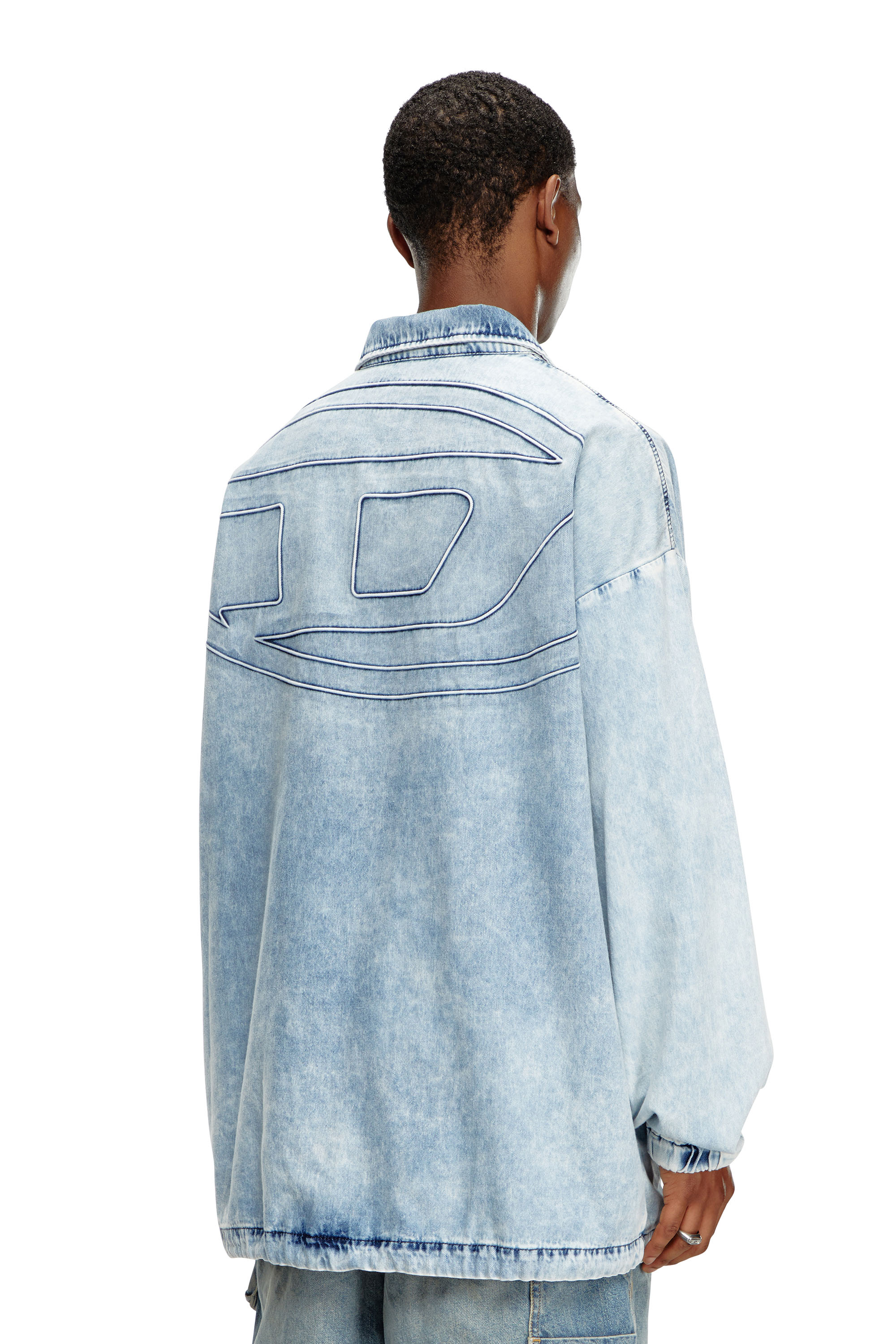 Diesel - D-KRAP-S1, Male's Denim jacket with Oval D in ライトブルー - 1