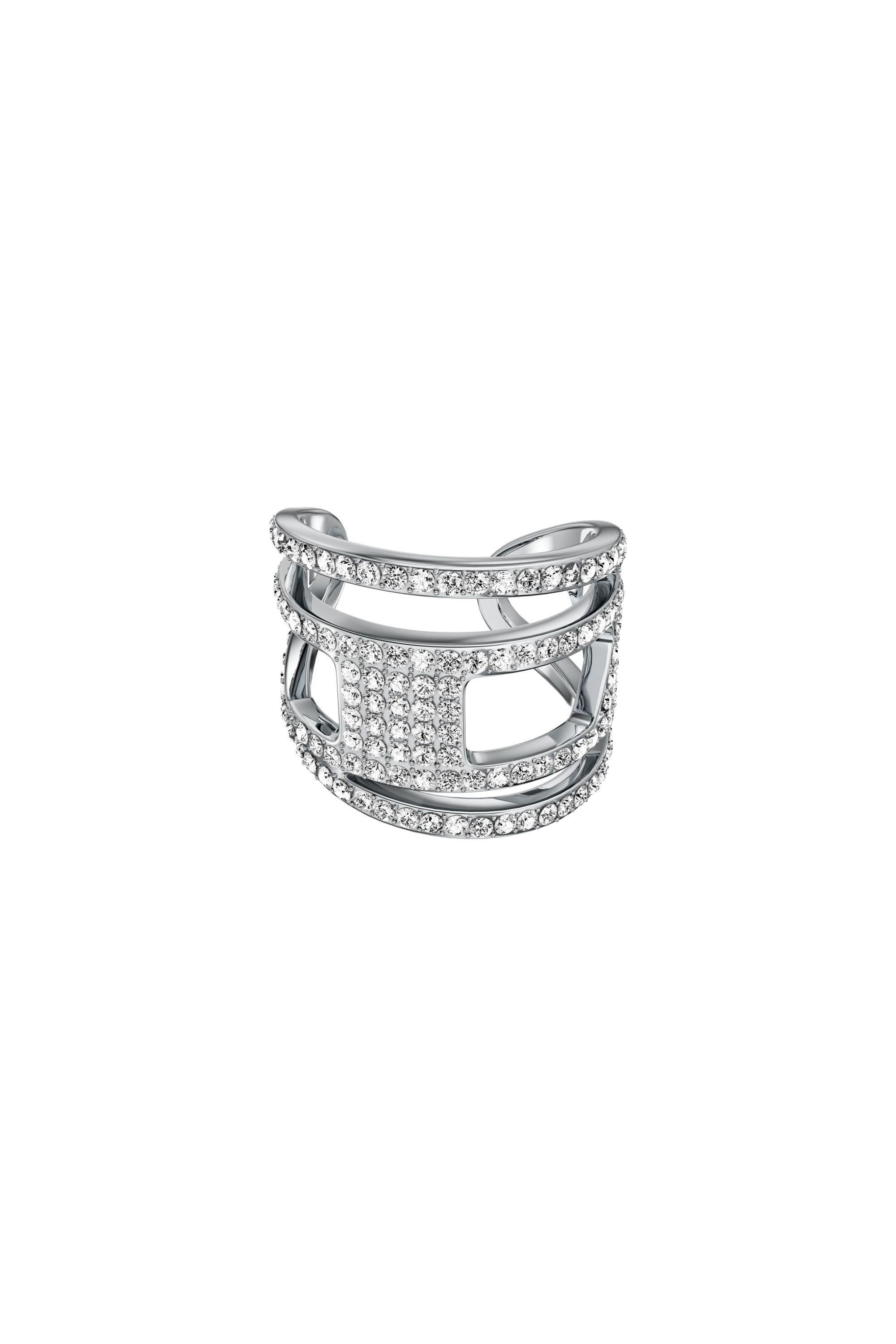 Diesel - DX1705040 JEWELLERY, Unisex's Stainless steel glitz D band ring in シルバー - 3