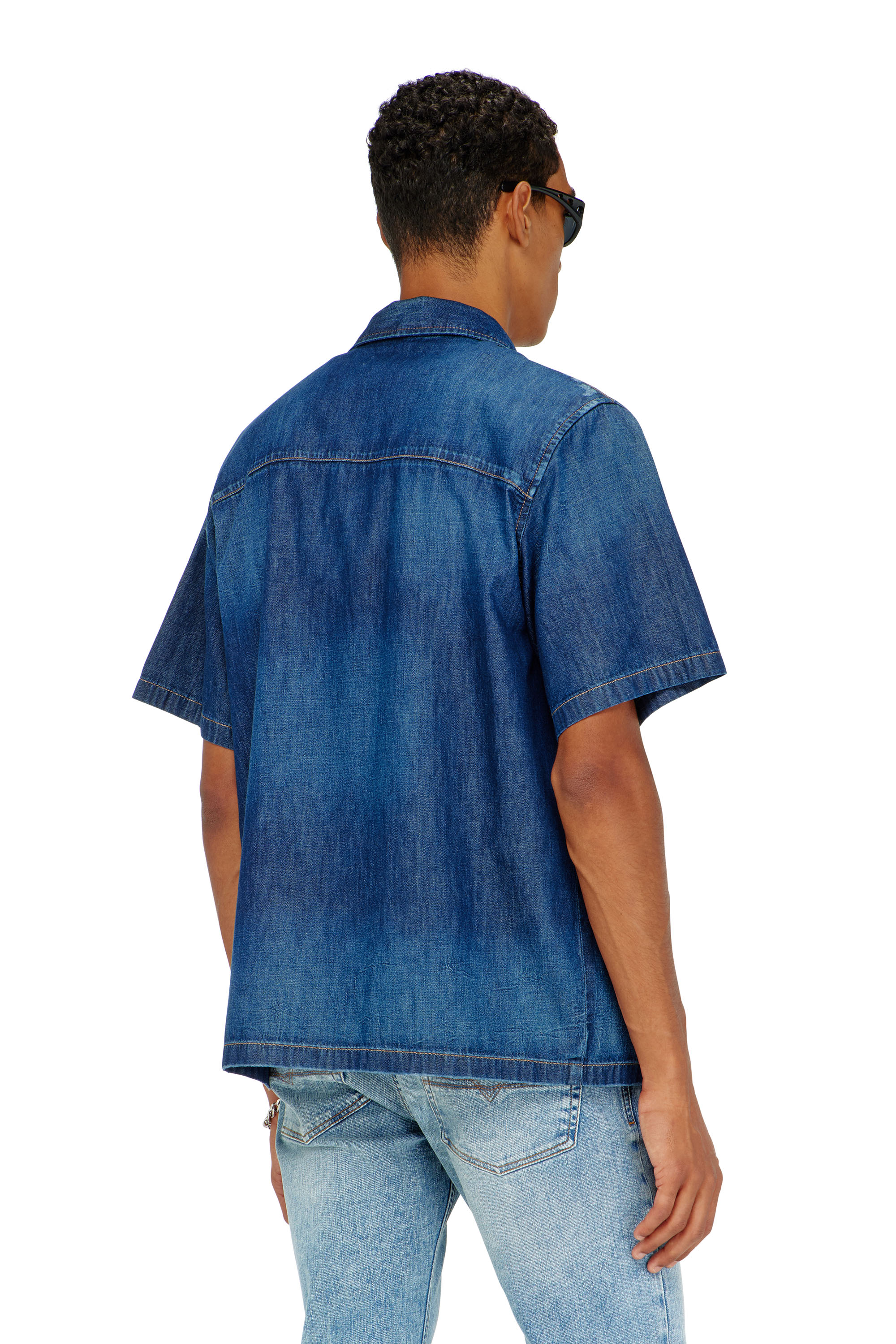 Diesel - D-NABIL-D, Male's デニムシャツ in ブルー - 4