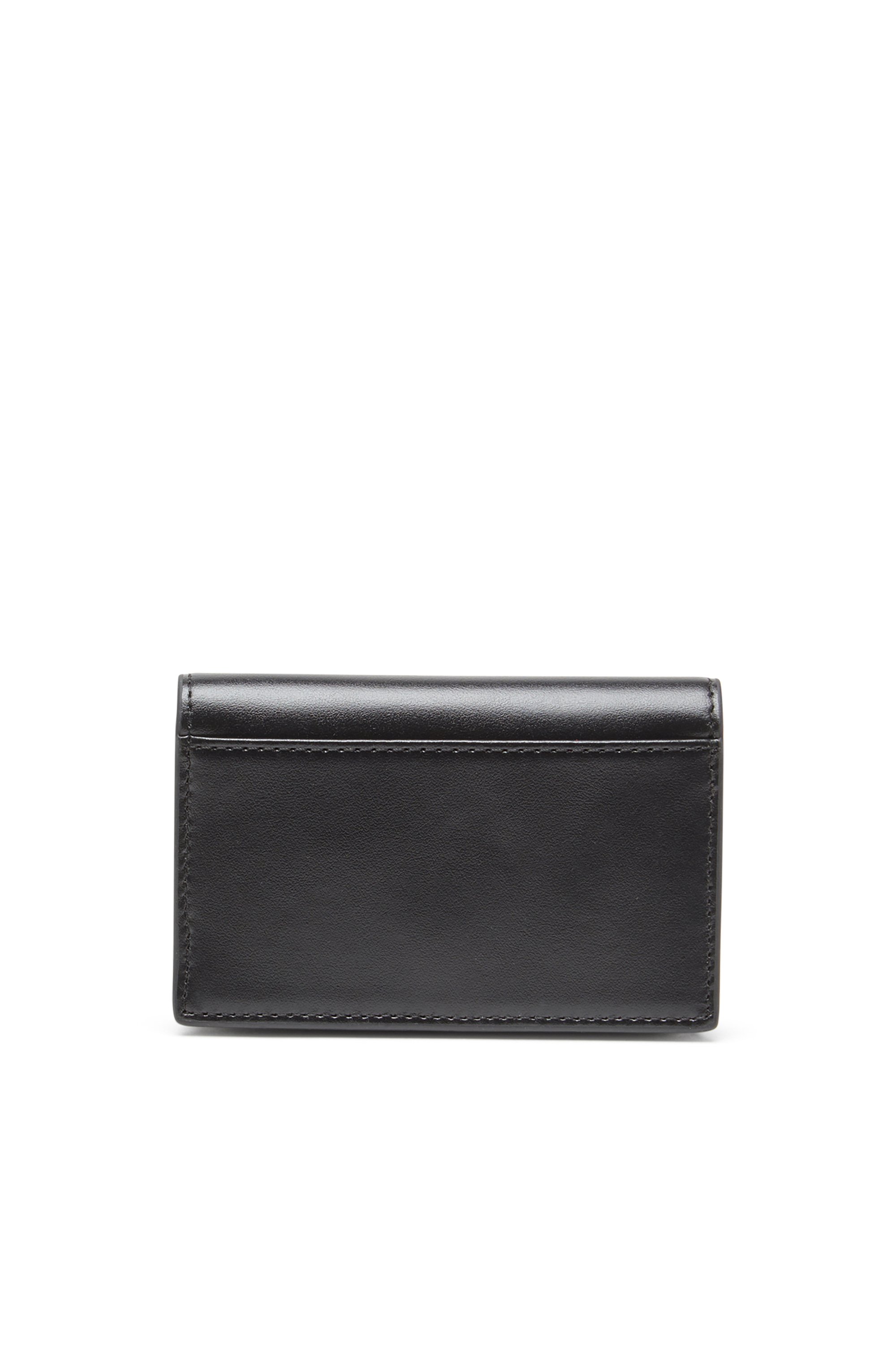 Diesel - 1DR CARD HOLDER IV, Female's Leather card holder with enamelled Oval D in ブラック - 2