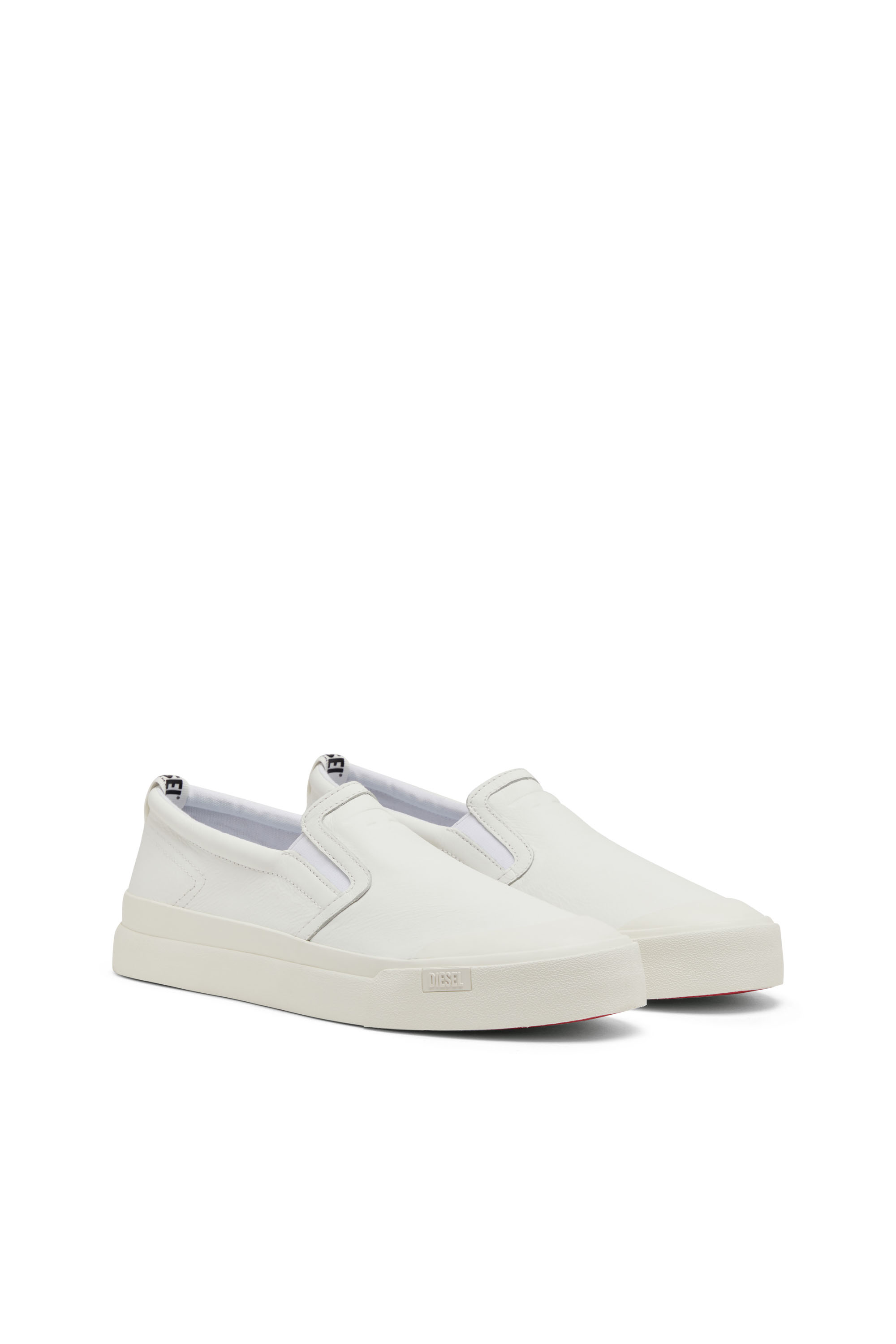 Diesel - S-ATHOS SLIP ON, Male's S-Athos-Slip-on sneakers in plain leather in ホワイト - 2