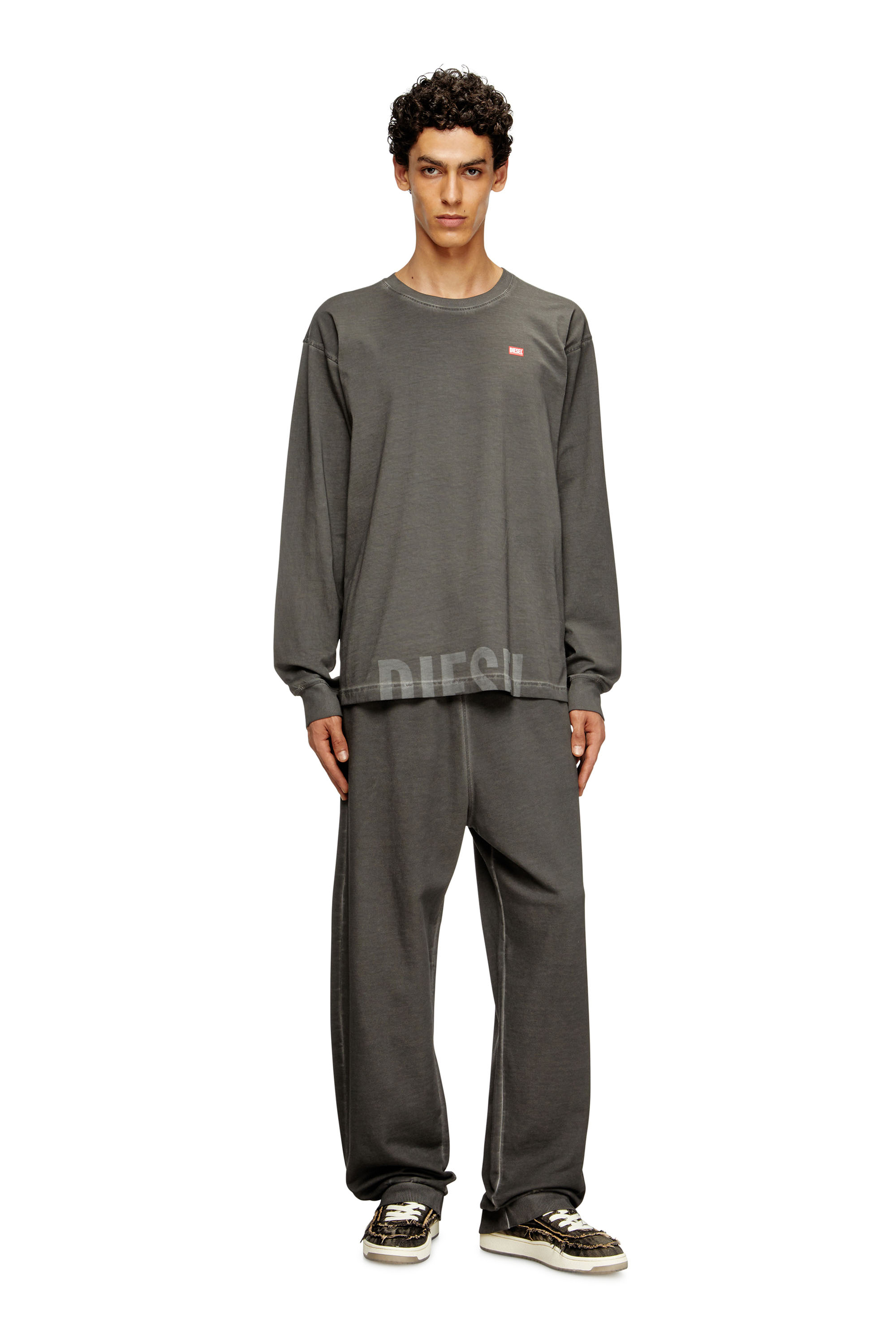 Diesel - T-NORM-LS-T7, Male's 長袖Tシャツ in ダークグレー - 1