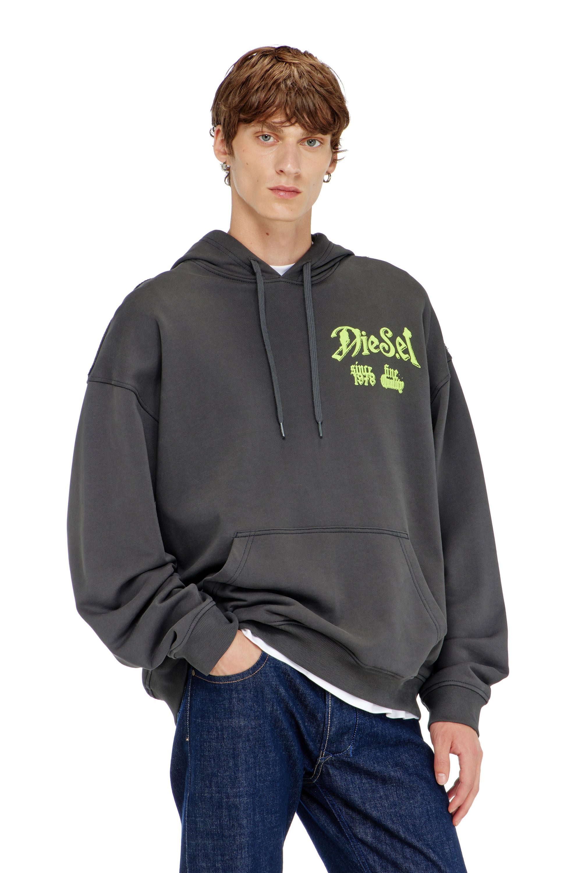 Diesel - S-BOXT-HOOD-AA2, Male's プルオーバーパーカー in ダークグレー - 1