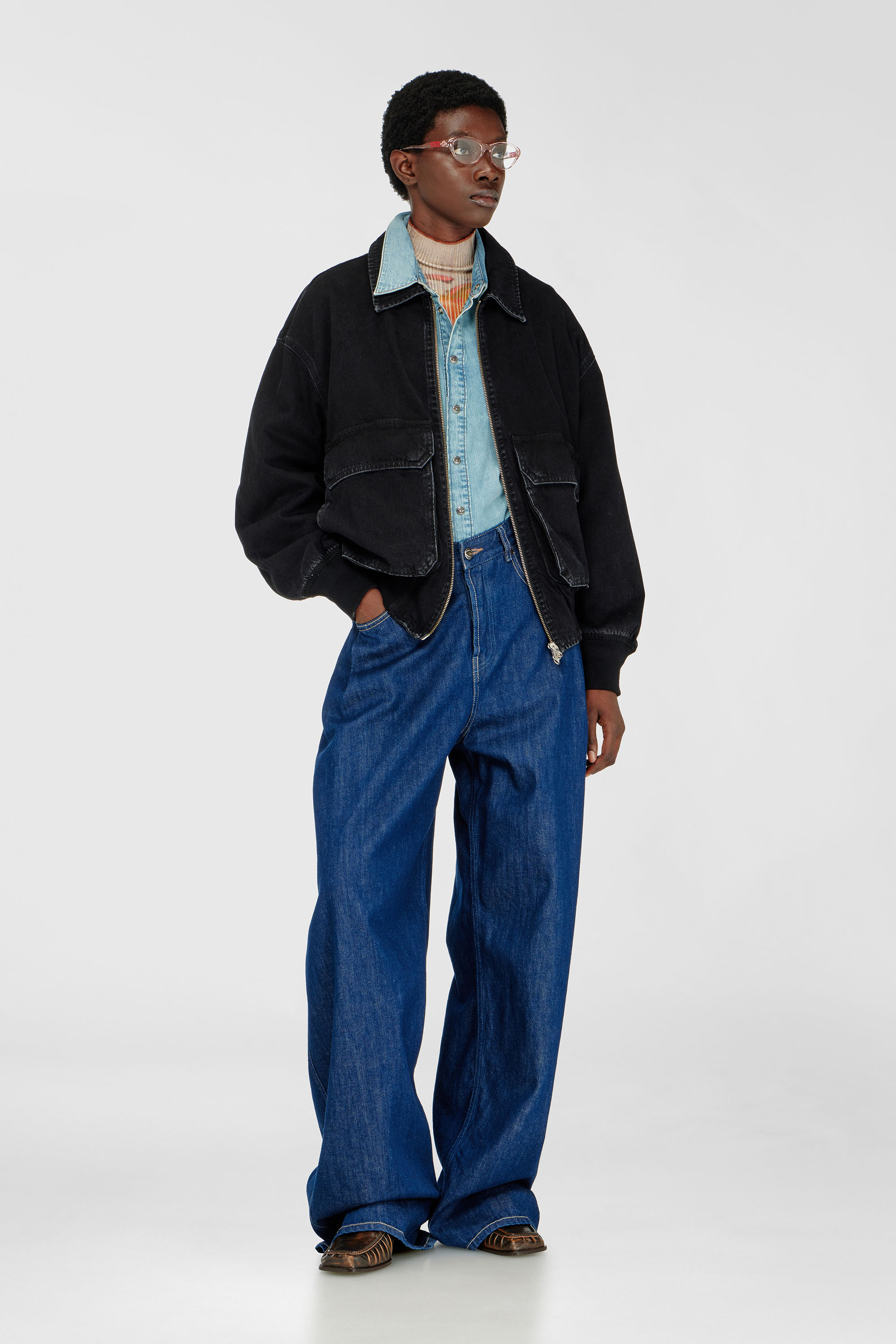 Diesel - D-KURZ, Unisex's デニムジャケット in ブラック - 2