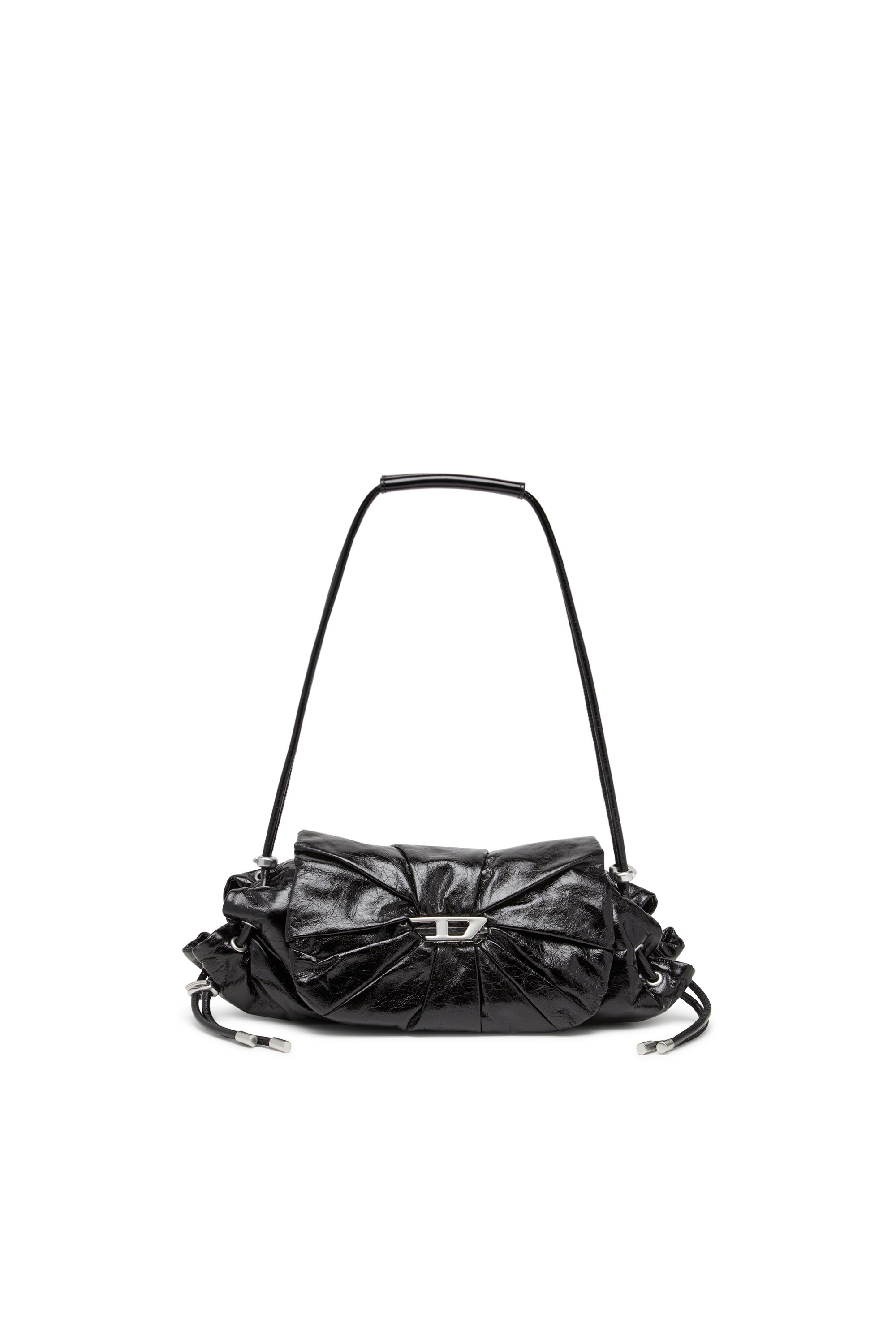 Diesel - SCRUNCH-D SHOULDER S, Female's Scrunch-D S-Shoulder bag in scrunched leather in ブラック - 1
