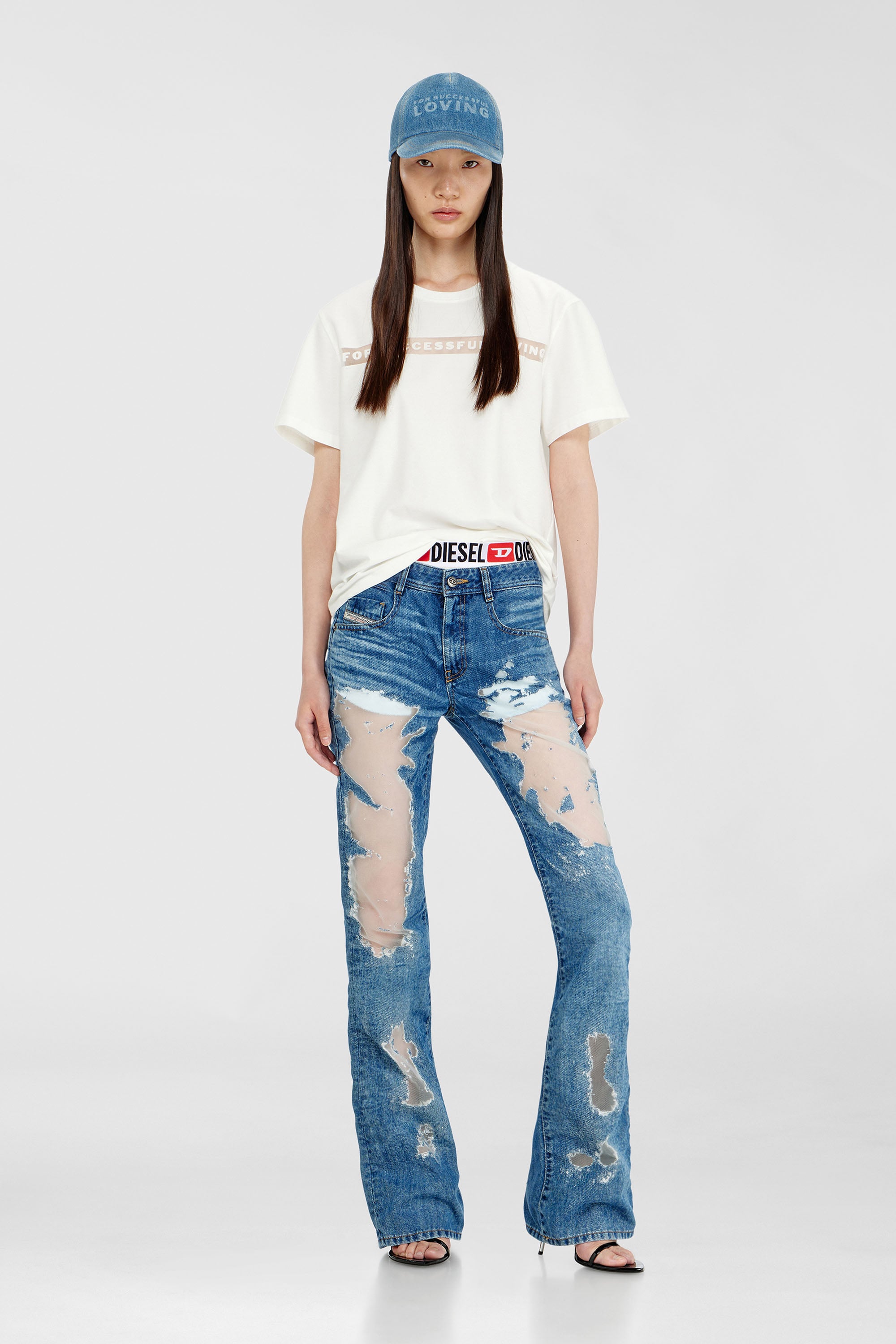 Diesel - PR-T-NOTS-CHI-R, Unisex's T-shirt with For Successful Loving logo in ホワイト - 2