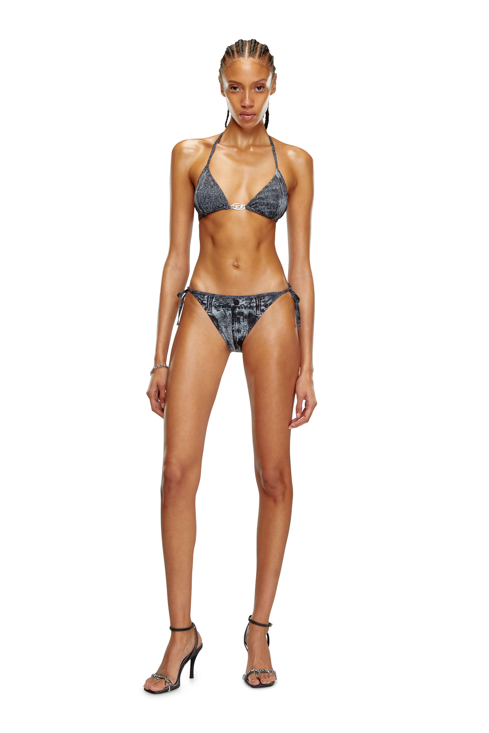 Diesel - BFB-SEES-T, Female's Bikini top with denim print in ブラック - 3