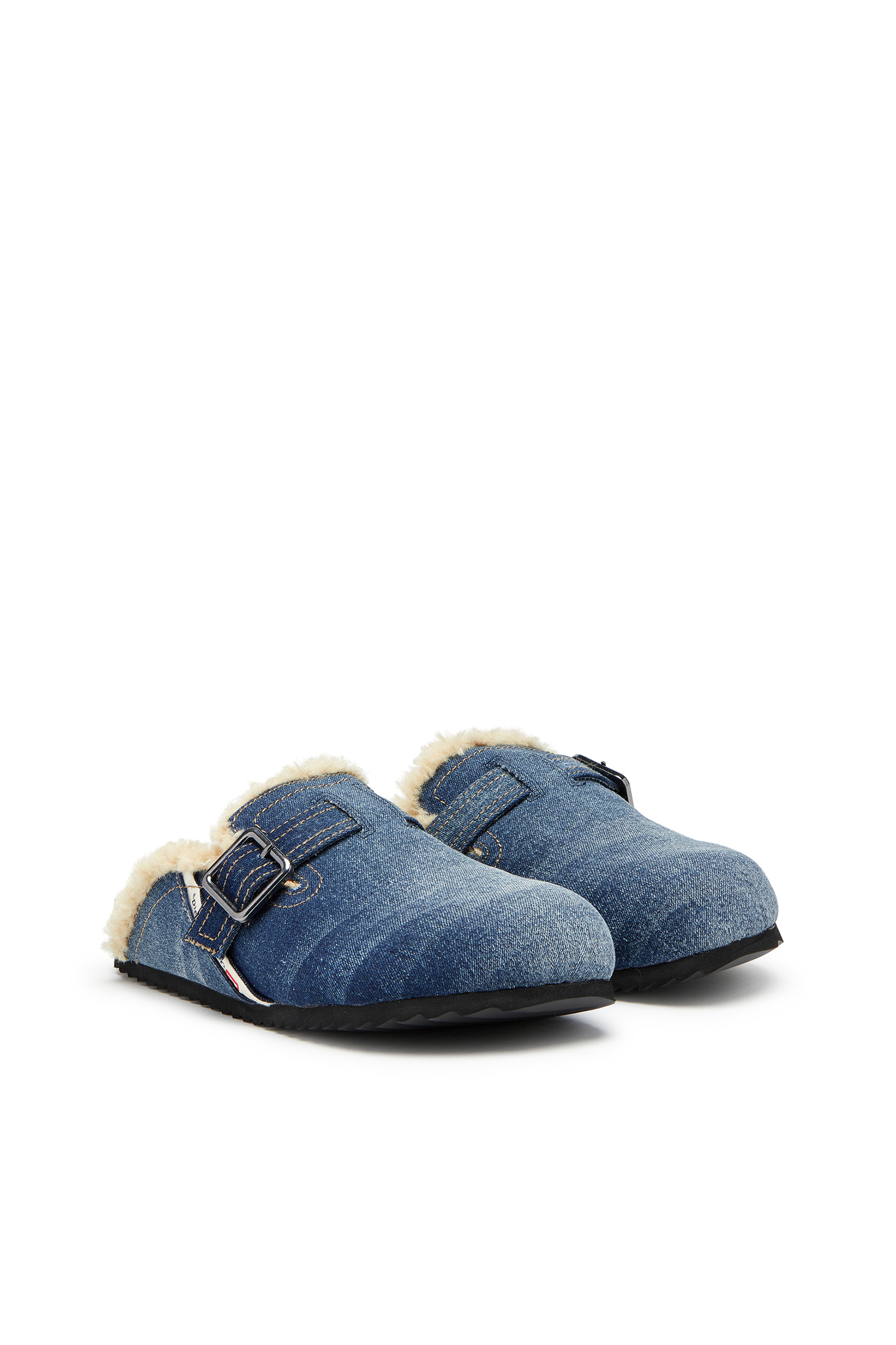 Diesel - D-WOODSTOCK X, Male's D-Woodstock-Denim mules with fluffy lining in ブルー - 2