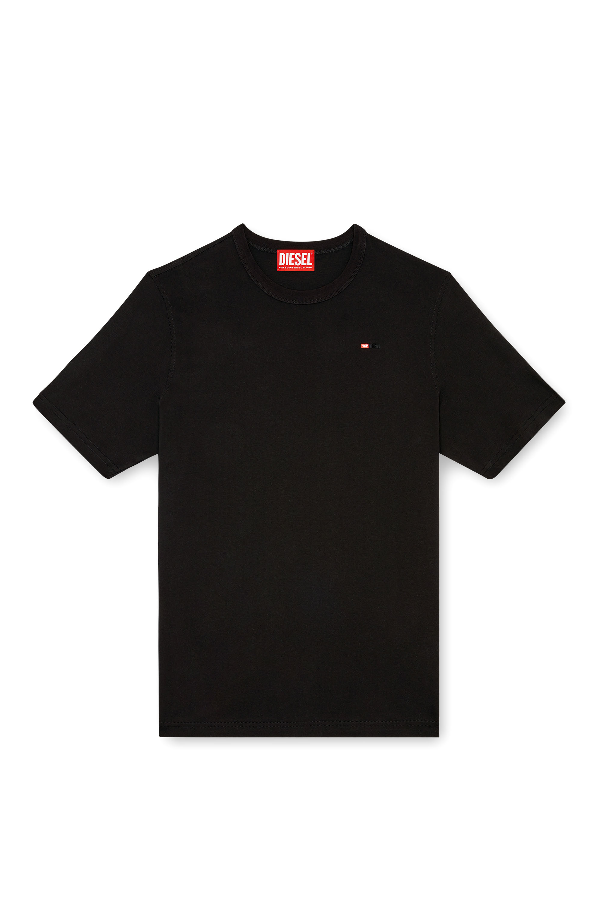 Diesel - T-ADJUST-MICRODIV, Unisex's T-shirt with micro-embroidered logo in ブラック - 1