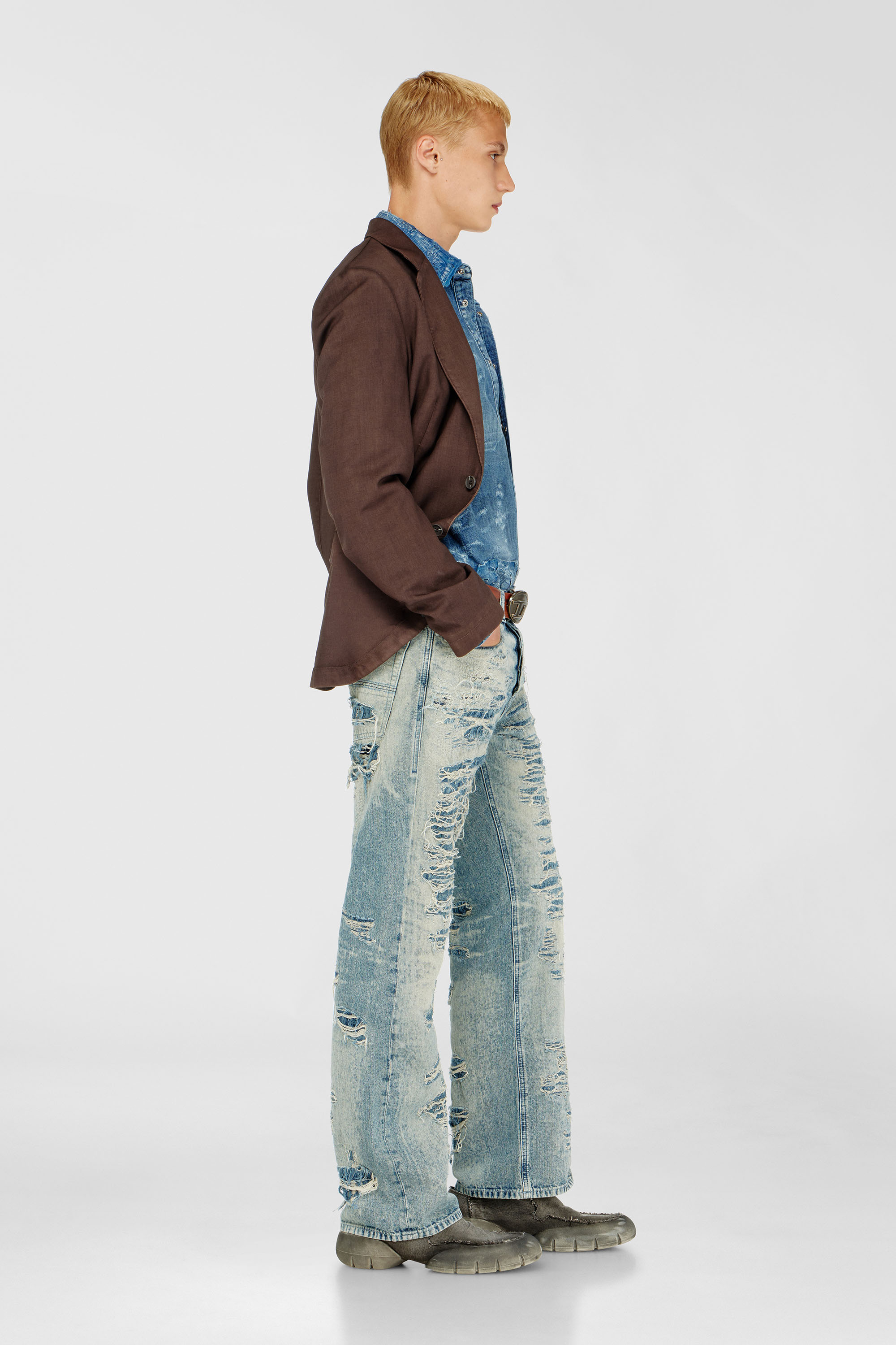 Diesel - Male's Relaxed Jeans 1980 D-Eeper 068YM, ミディアムブルー - 3