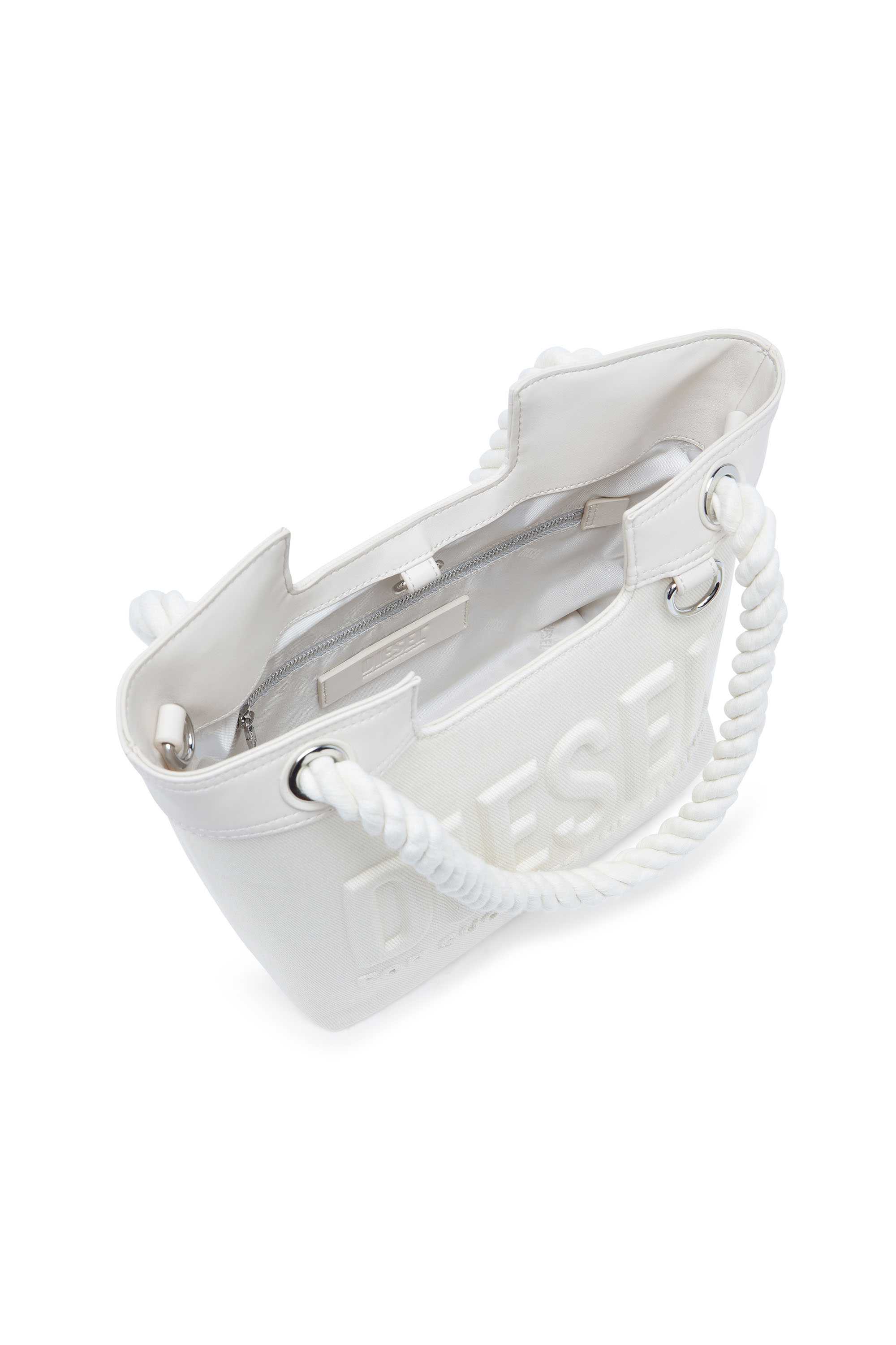 Diesel - DSL 3D SHOPPER XS, Female's Dsl 3D-Small shopping bag in Cordura fabric in ホワイト - 4