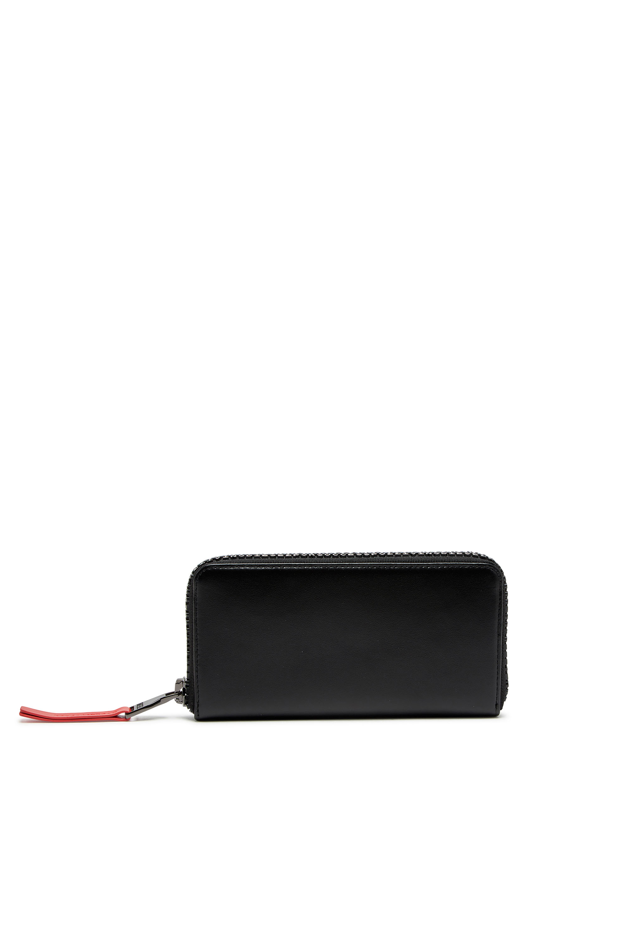 Diesel - ZIP-D CONTINETAL L, Male's Long leather wallet with logo zip in ブラック - 1