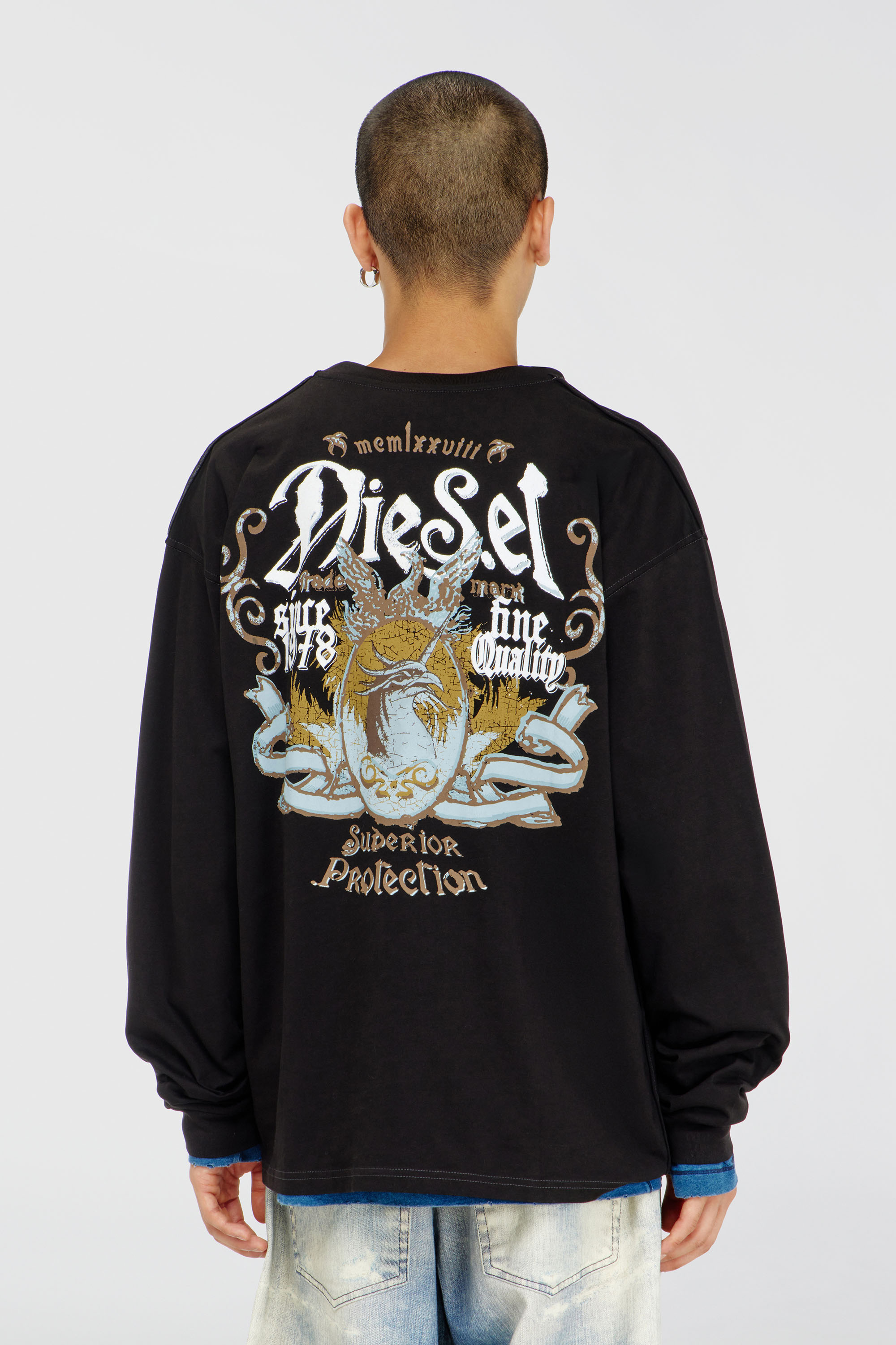 Diesel - T-BOXT-LS-AA6, Male's 長袖Tシャツ in ブラック - 4