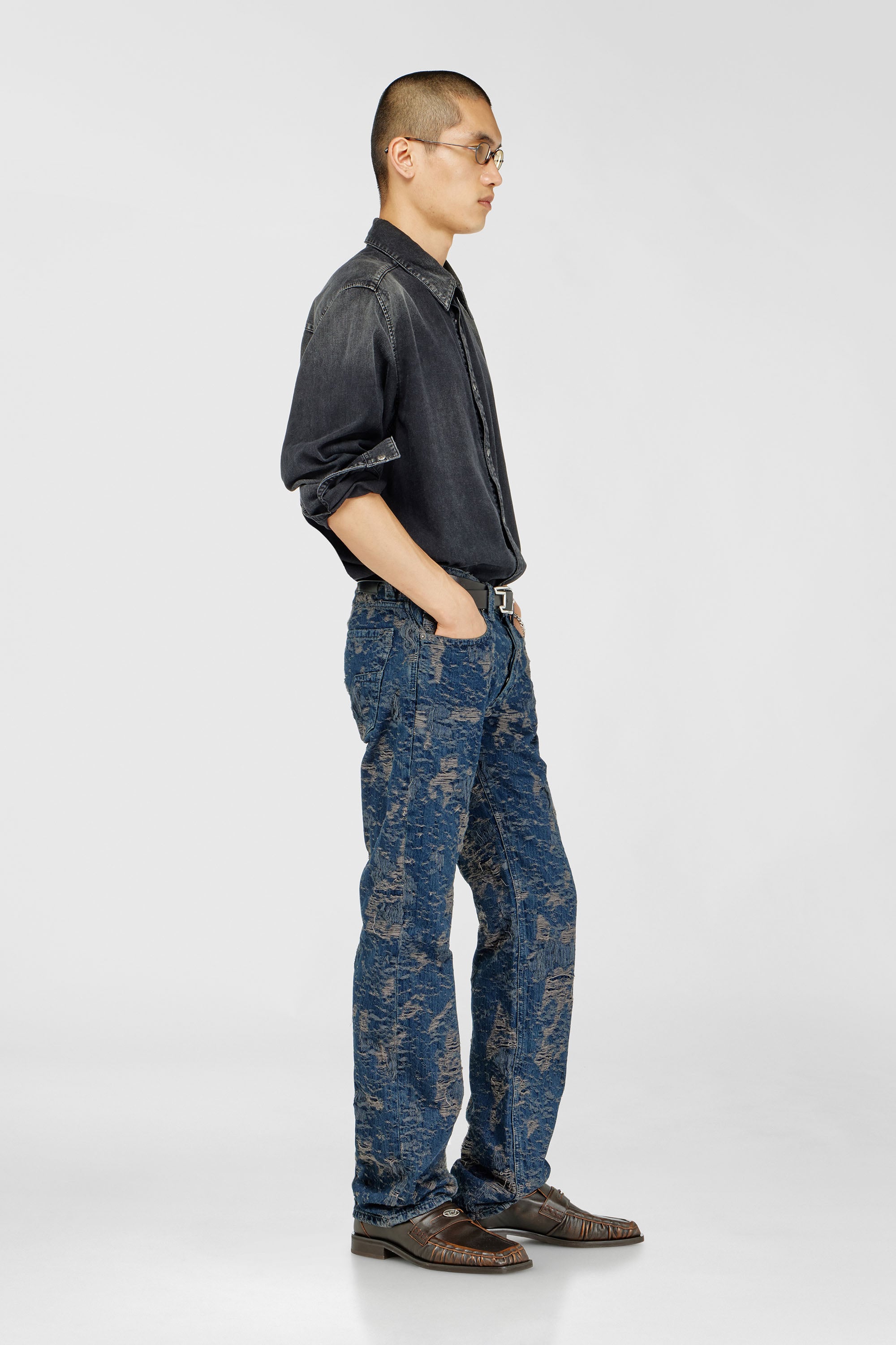 Diesel - Male's Regular Jeans 1985 Larkee 007FC, ダークブルー - 1