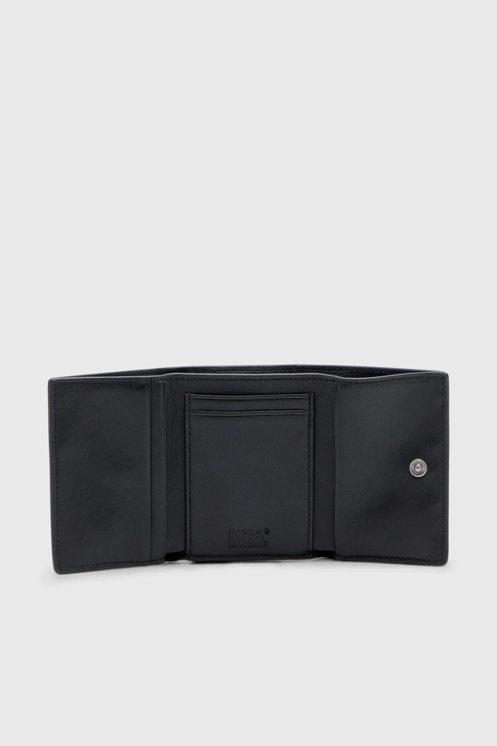 三つ折り財布 黒 biscotto tri fold coin 3d ｜ディーゼル公式