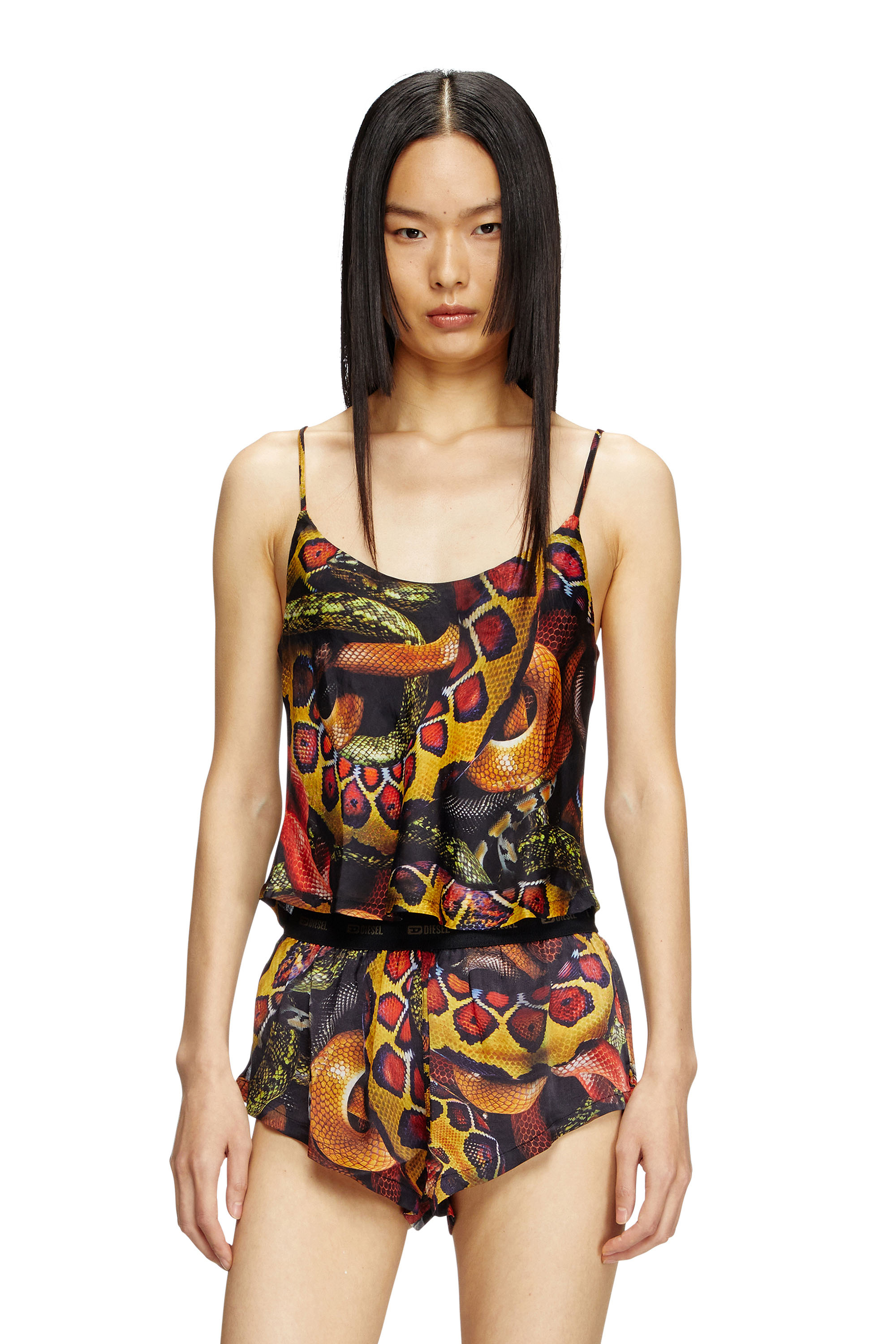 Diesel - SET-IVONE-SNAKE, Female's Satin pyjama set with snake print in マルチカラー - 2