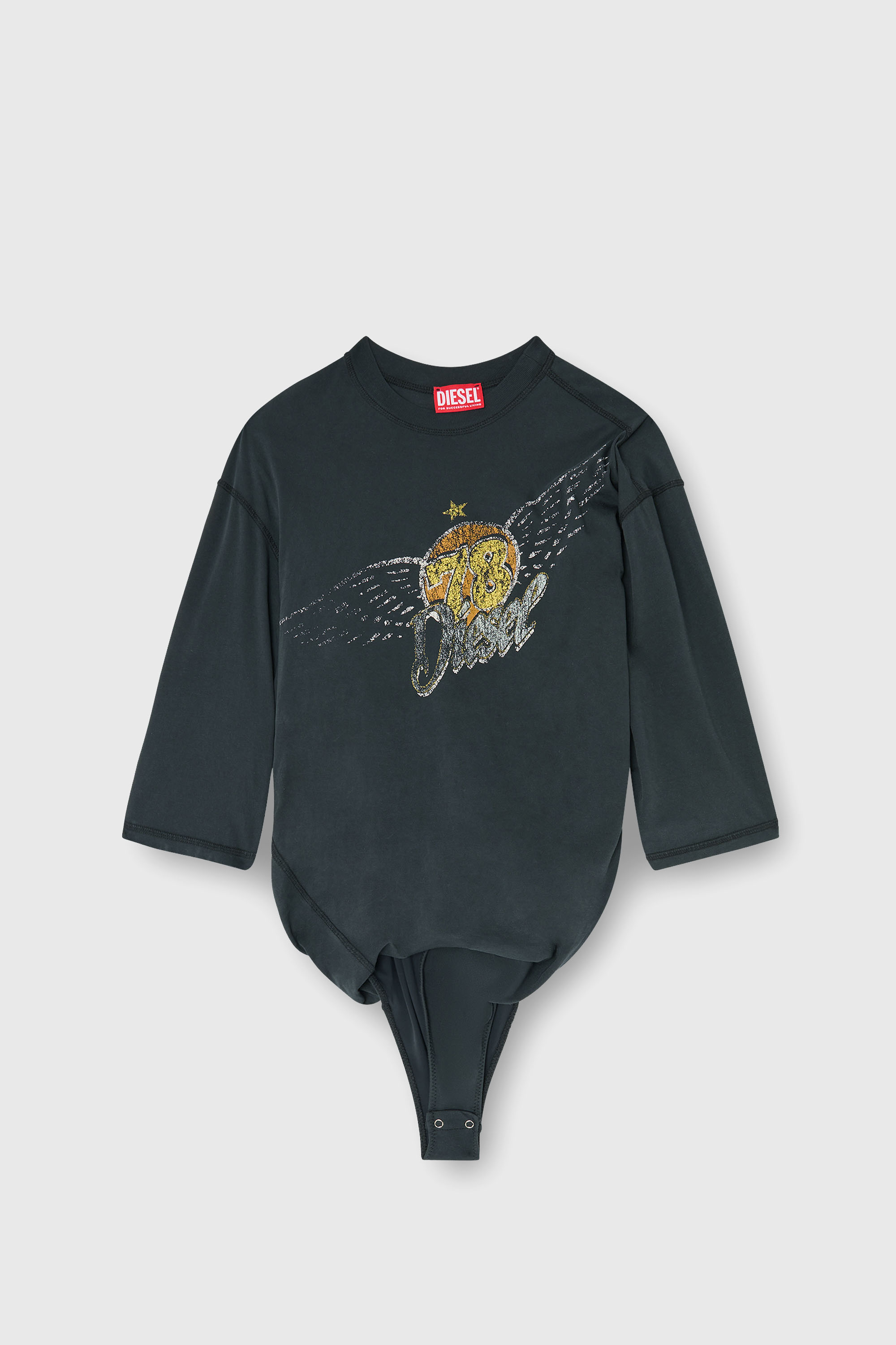 Diesel - T-MILLA-JER, Female's T-shirt bodysuit with concert graphics in ブラック - 2