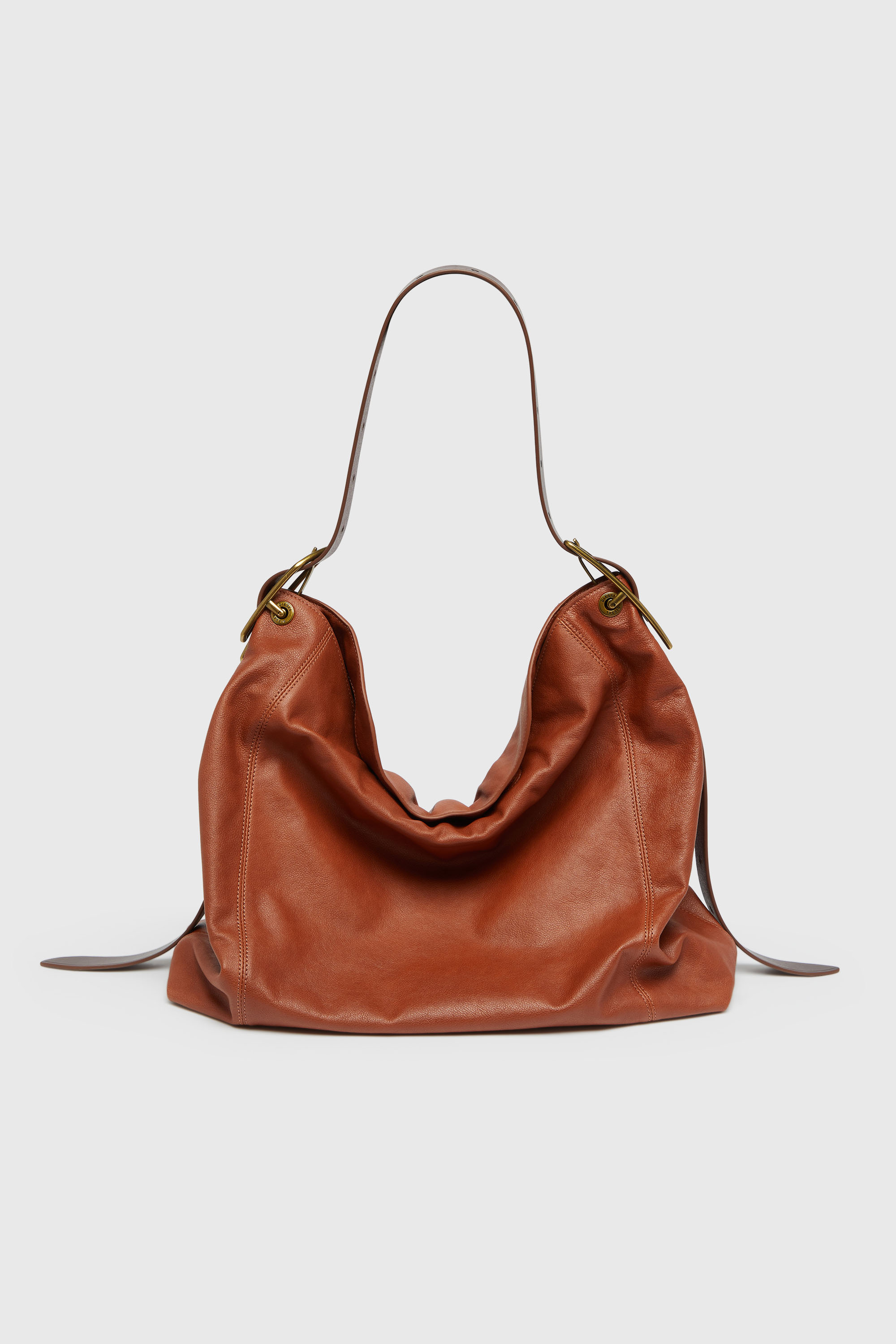 Diesel - D-LINE HOBO L, Female's D-Line-Hobo bag in shiny leather in ブラウン - 2