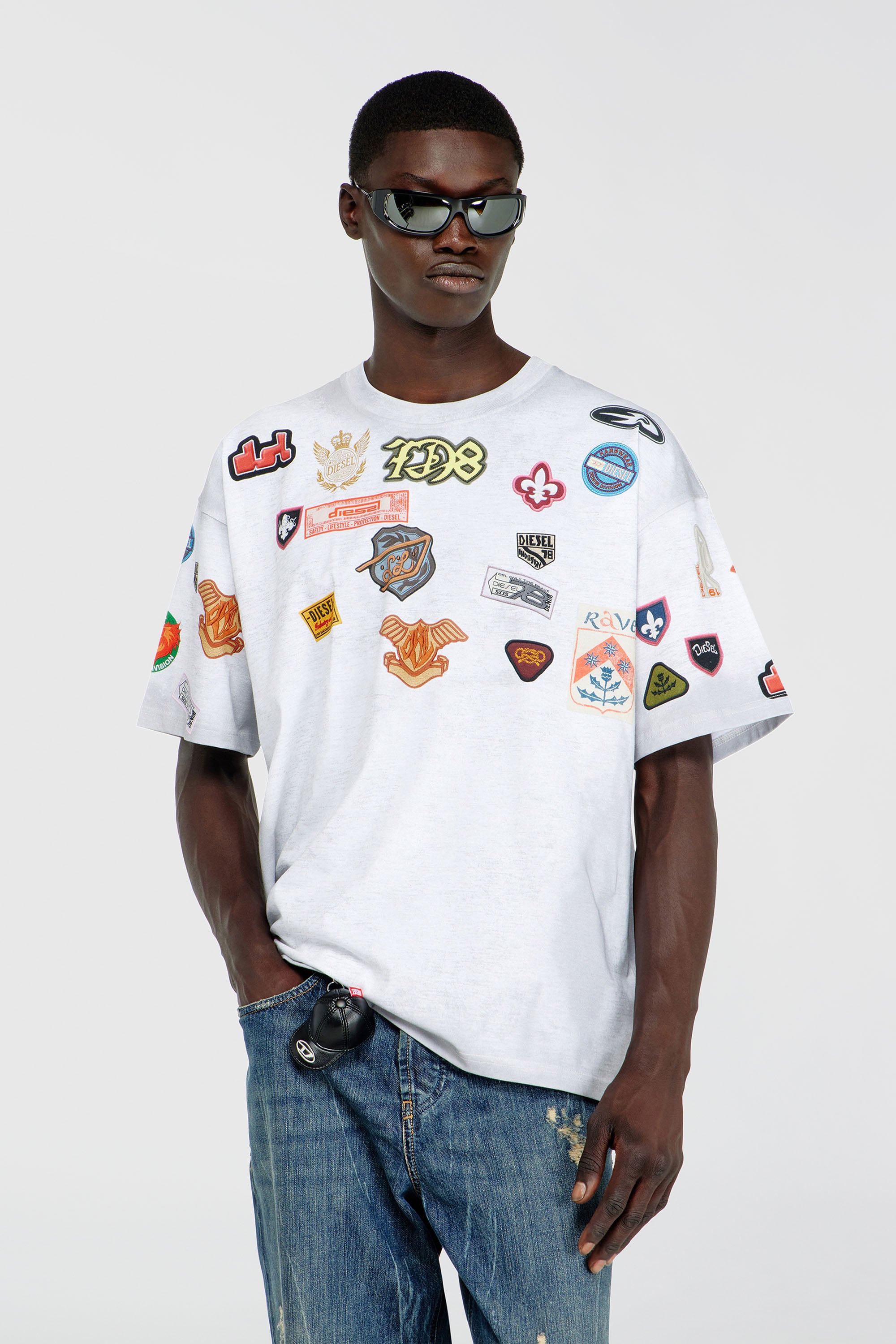 Diesel - T-BOXT-AA6, Male's Tシャツ in ホワイト - 1