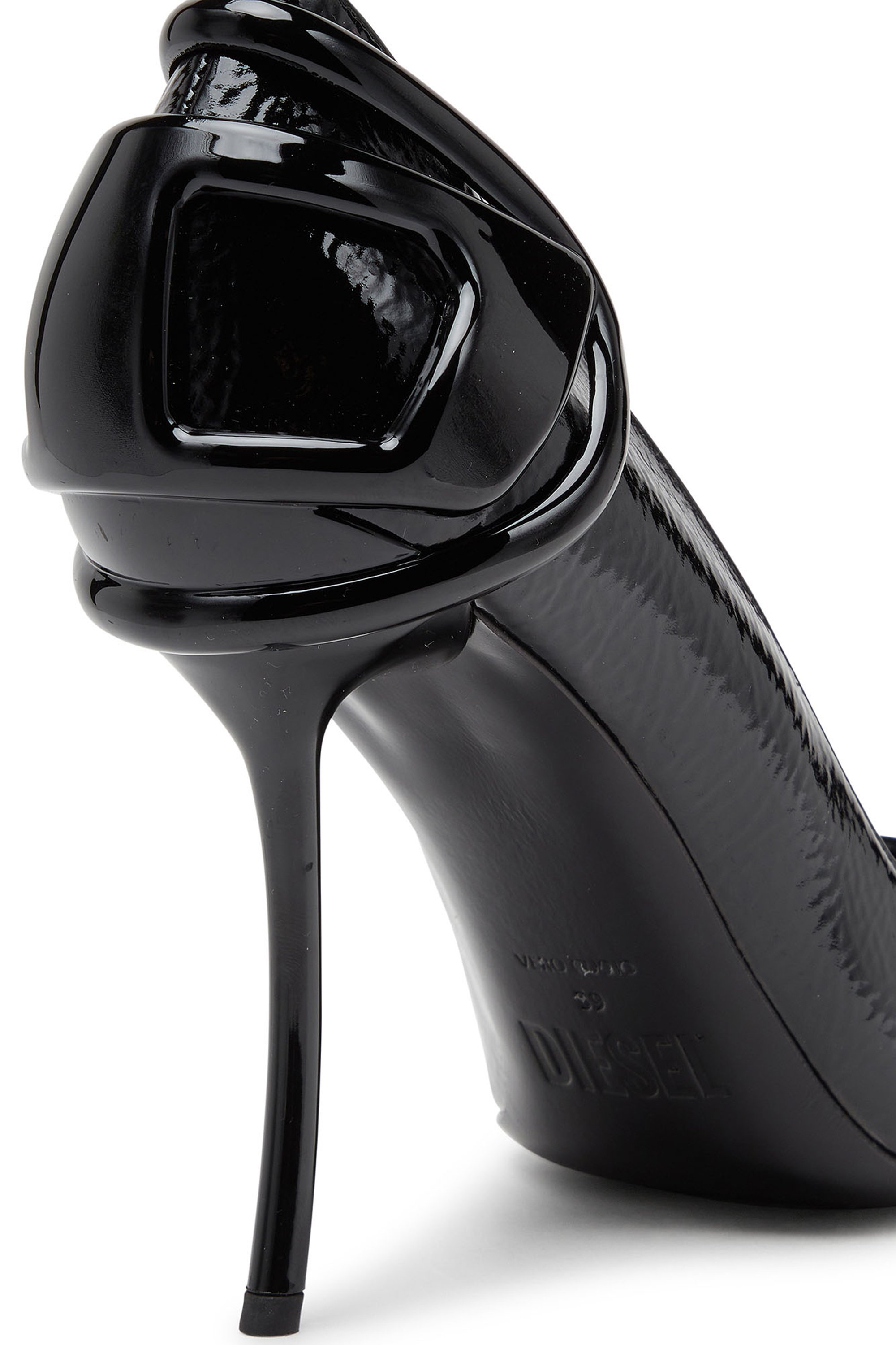 Diesel - D-TEN&HALF P, Female's D-Ten&Half-Glossy pumps with curved heel in ブラック - 5