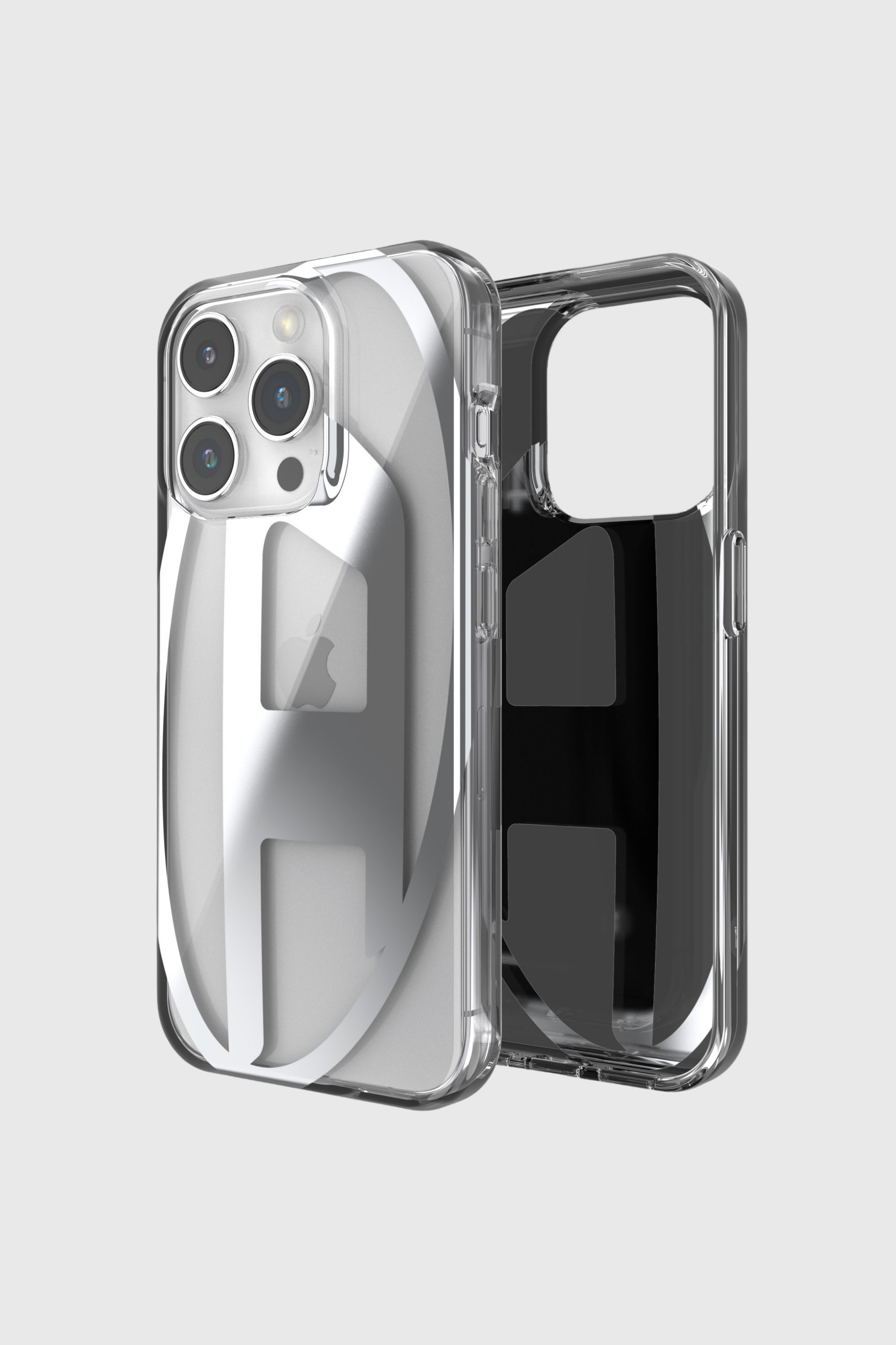 Diesel - 54202 MOULDED CASE, Unisex's iPhone 15 Pro クリアケース in シルバー - 1