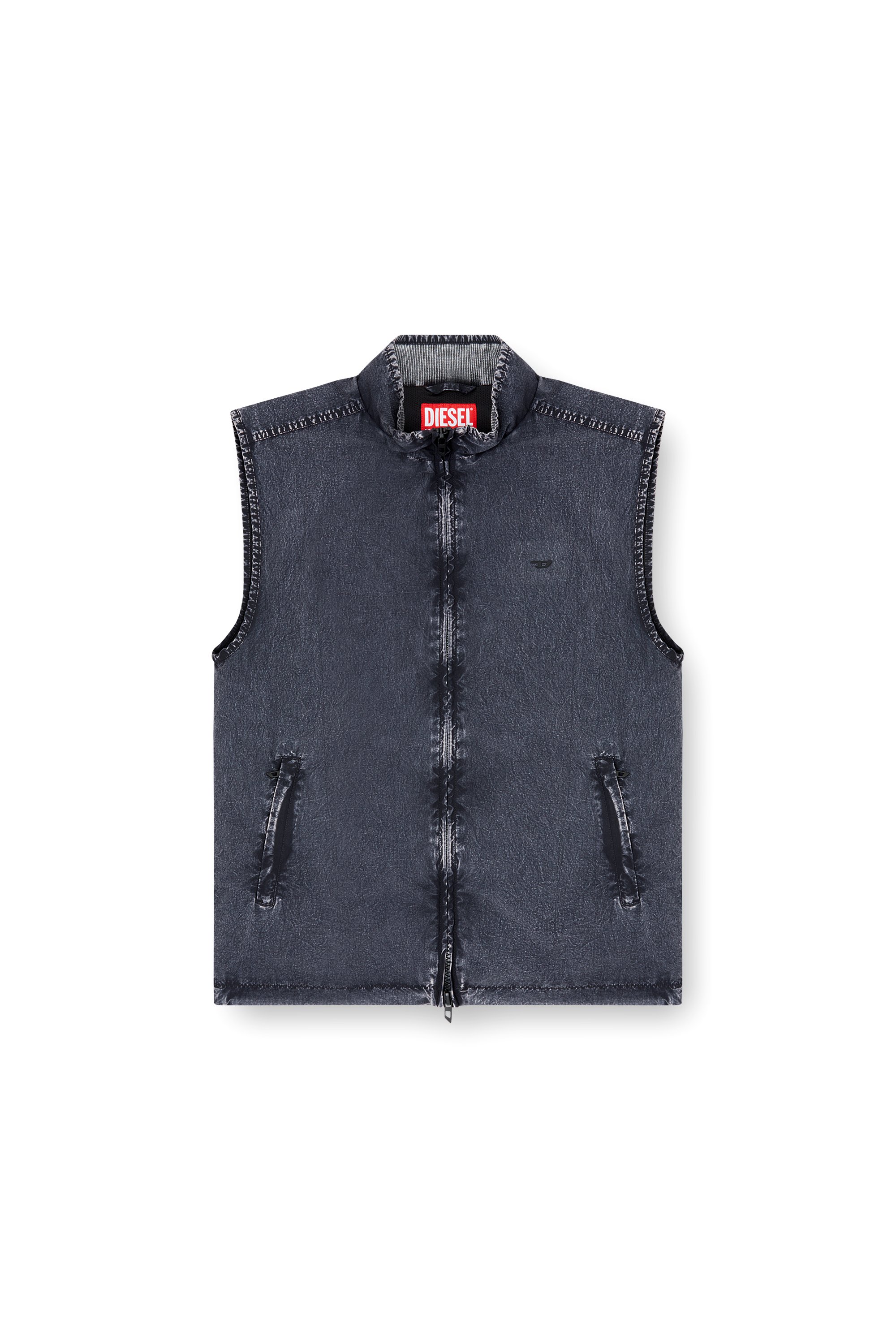 Diesel - J-ERB, Male's Vest in recycled nylon taslan in ダークブルー - 3