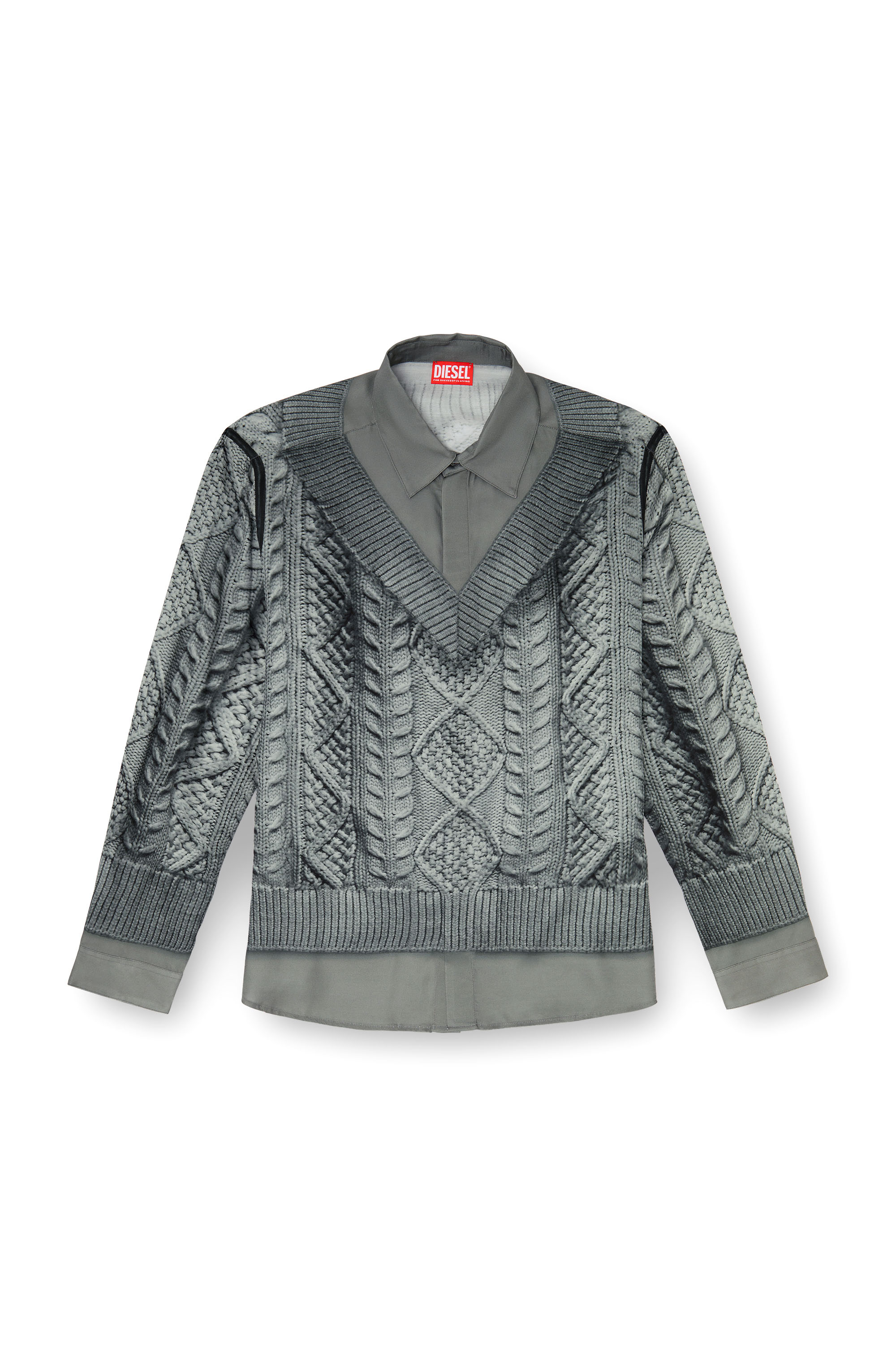 Diesel - S-SIMPLY-EFBN, Male's シャツ in グレー - 3