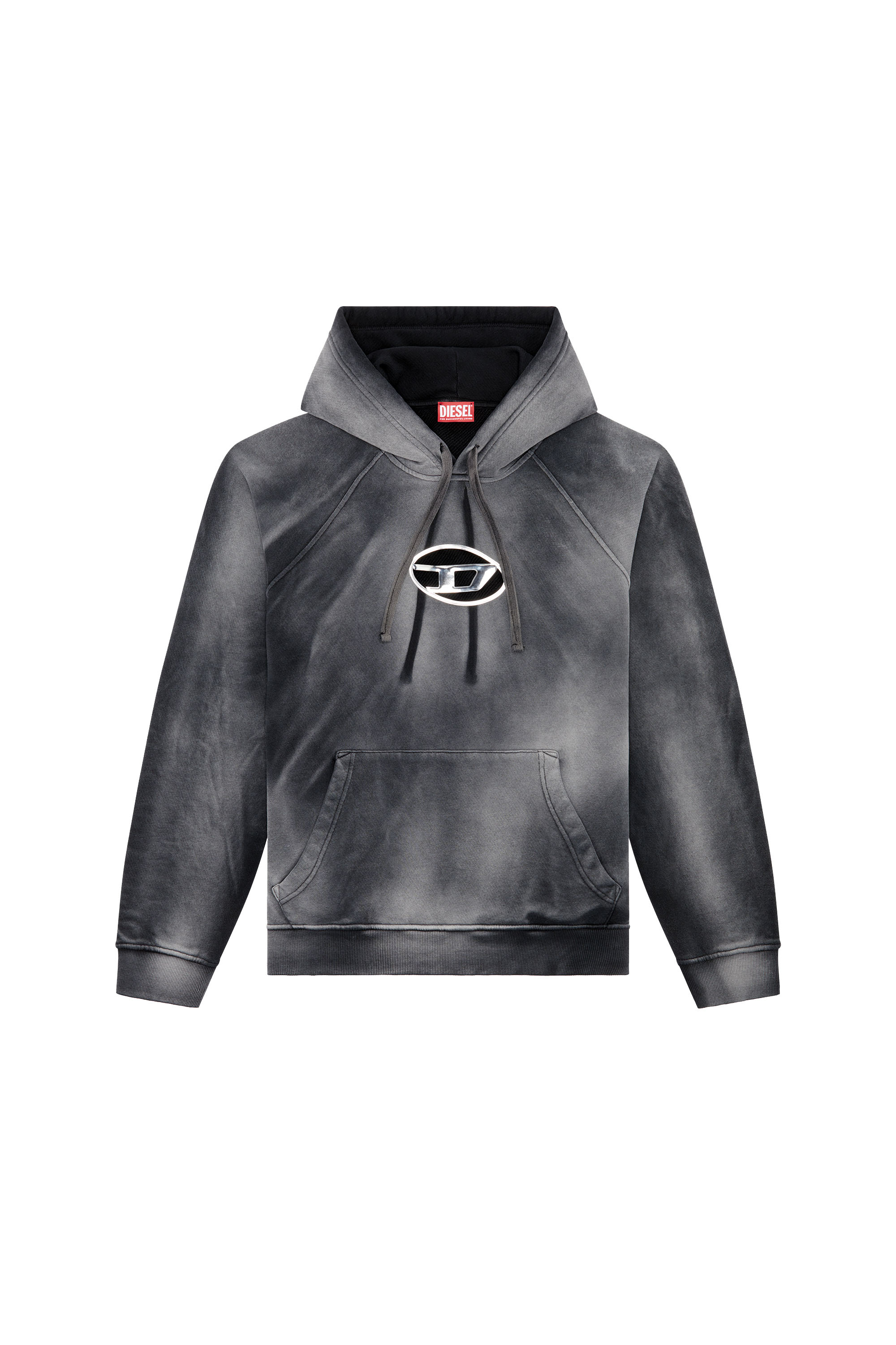 Diesel - S-ROXT-HOOD, Male's Hoodie in solarised jersey in ブラック - 2