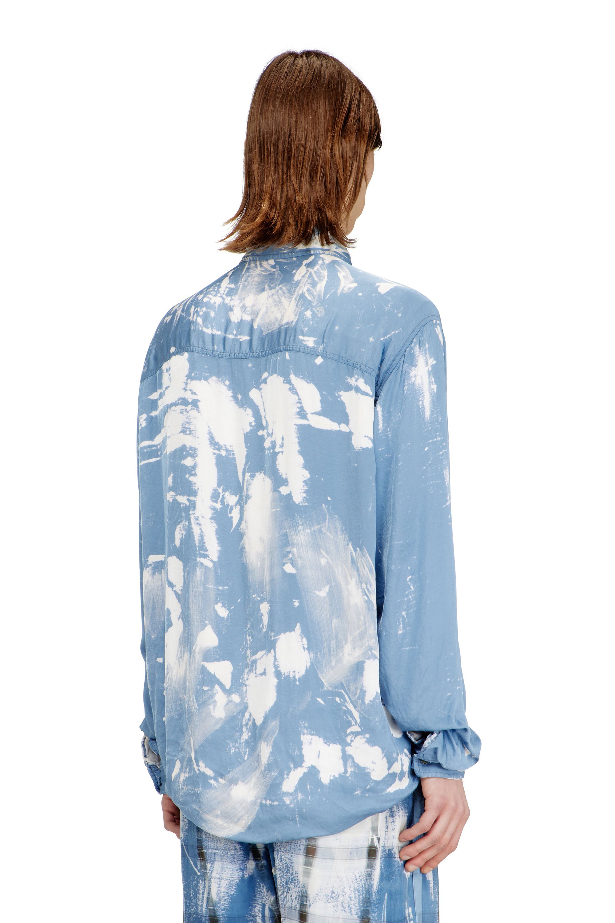 Diesel - S-RAMON-PLAIN, Male's Shirt with X-ray effect in ライトブルー - 5