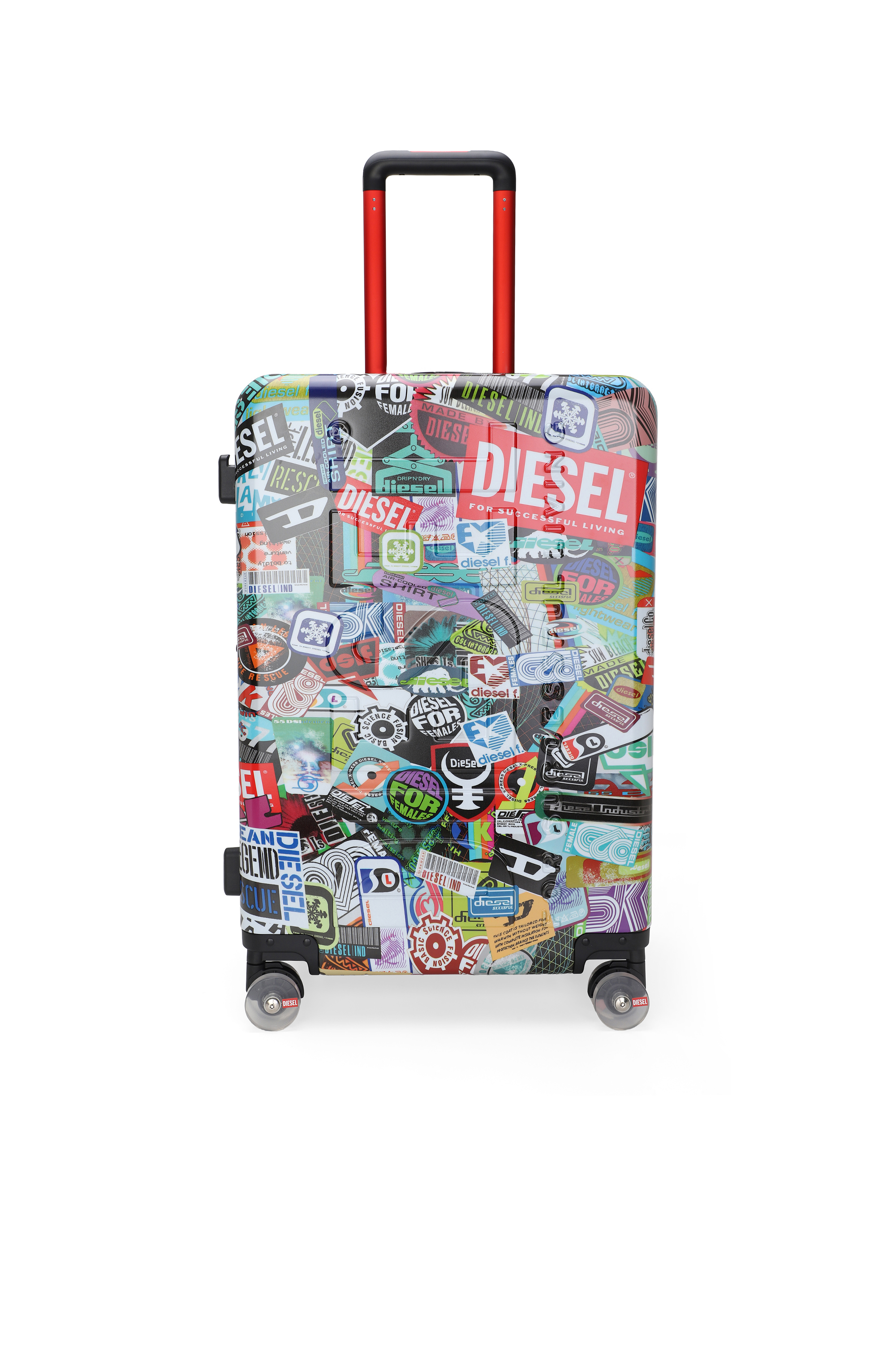 Diesel - DIESEL PC PRINTED TROLLEY-STICKERS- DSL0, Unisex's Sticker style suitcase size M in マルチカラー - 1
