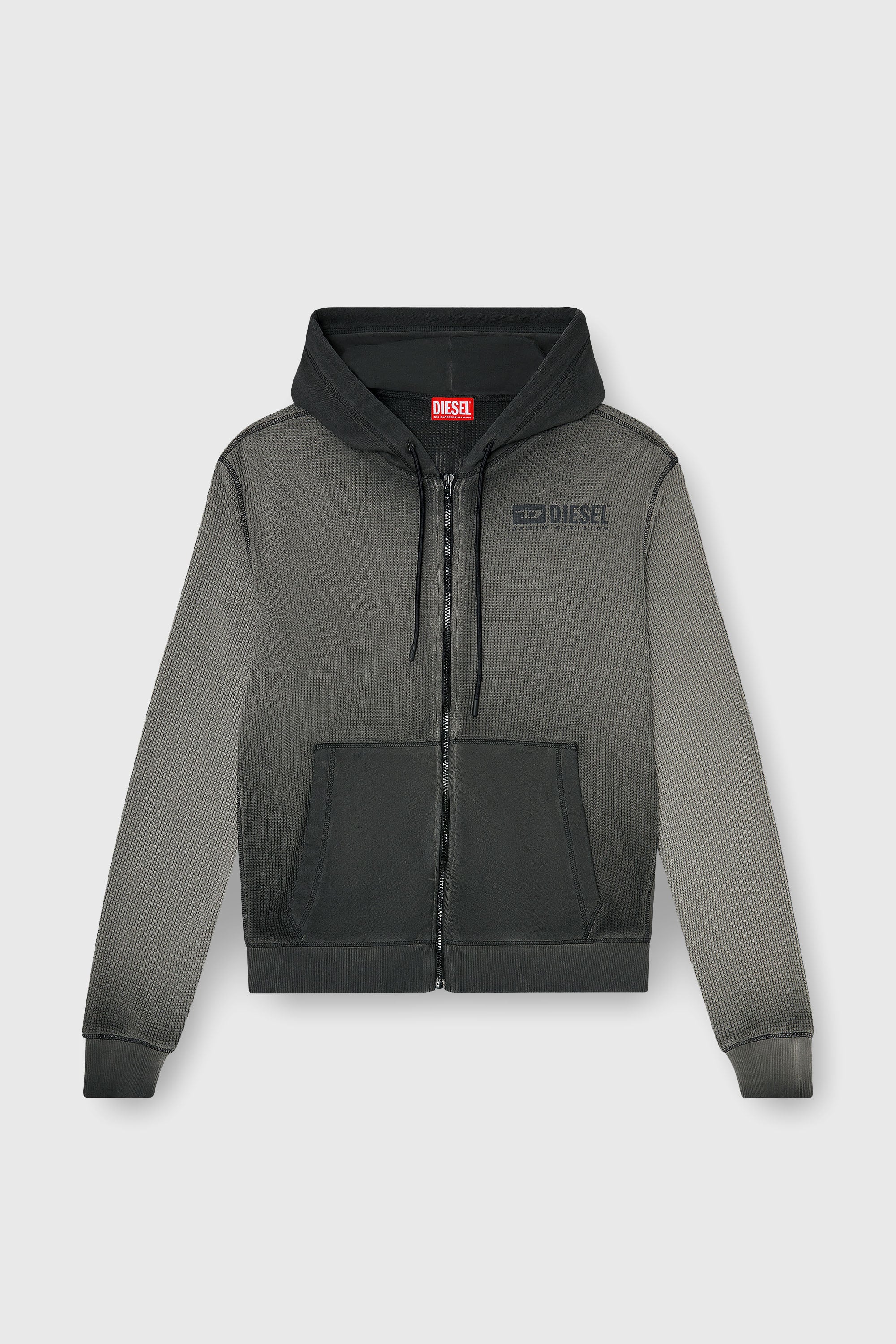 Diesel - S-WAFY-HOOD-ZIP, Male's ジップアップパーカー in グレー - 2