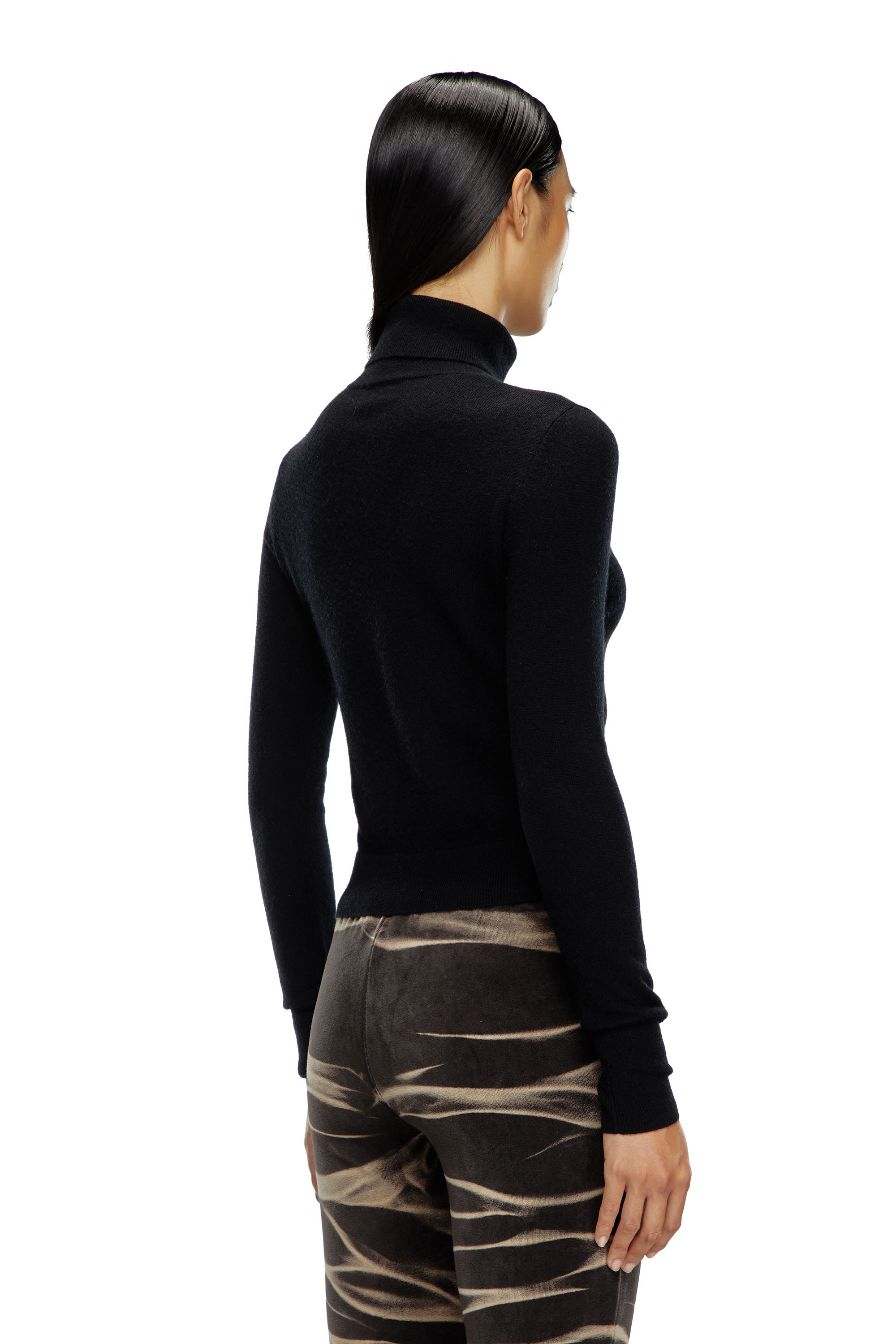 Diesel - M-AREESAX-TN, Female's Turtleneck jumper in wool and cashmere in ブラック - 4