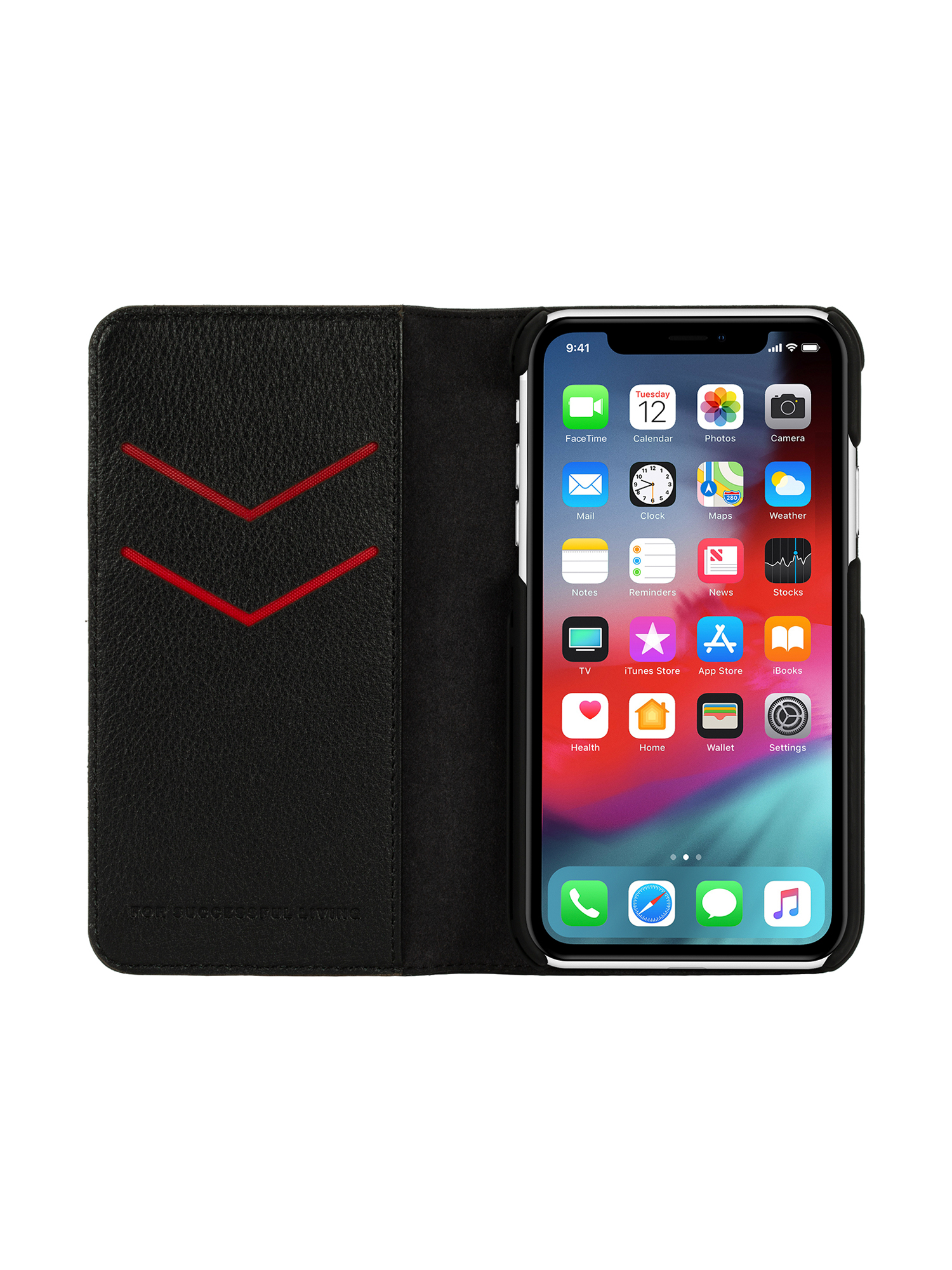 Diesel - DIESEL 2-IN-1 FOLIO CASE FOR IPHONE XR, Unisex's Black leather printed and debossed logo case, iPhone XR in ブラック - 7