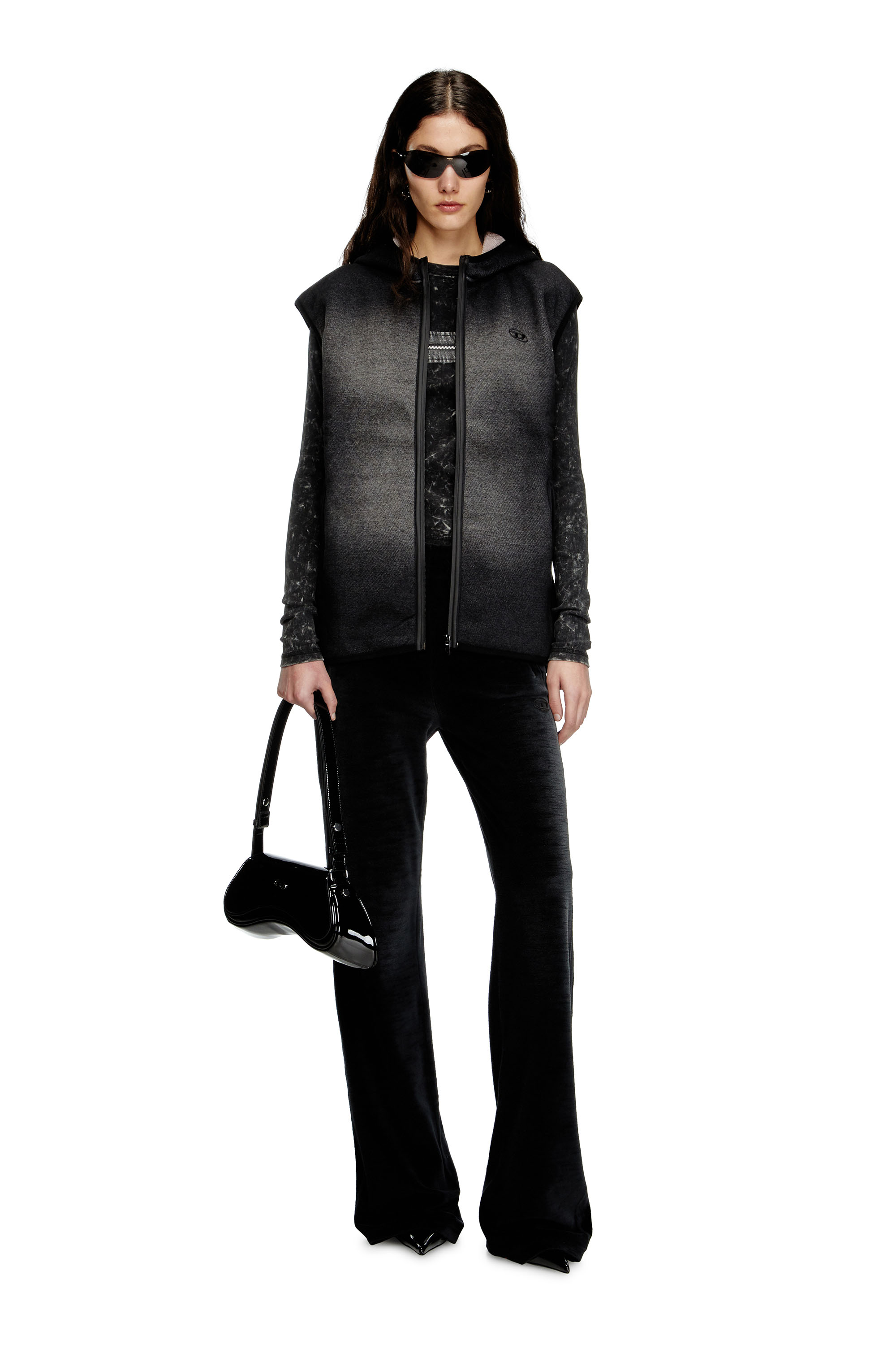 Diesel - S-HAKY, Unisex's フード付きベスト in ブラック - 6