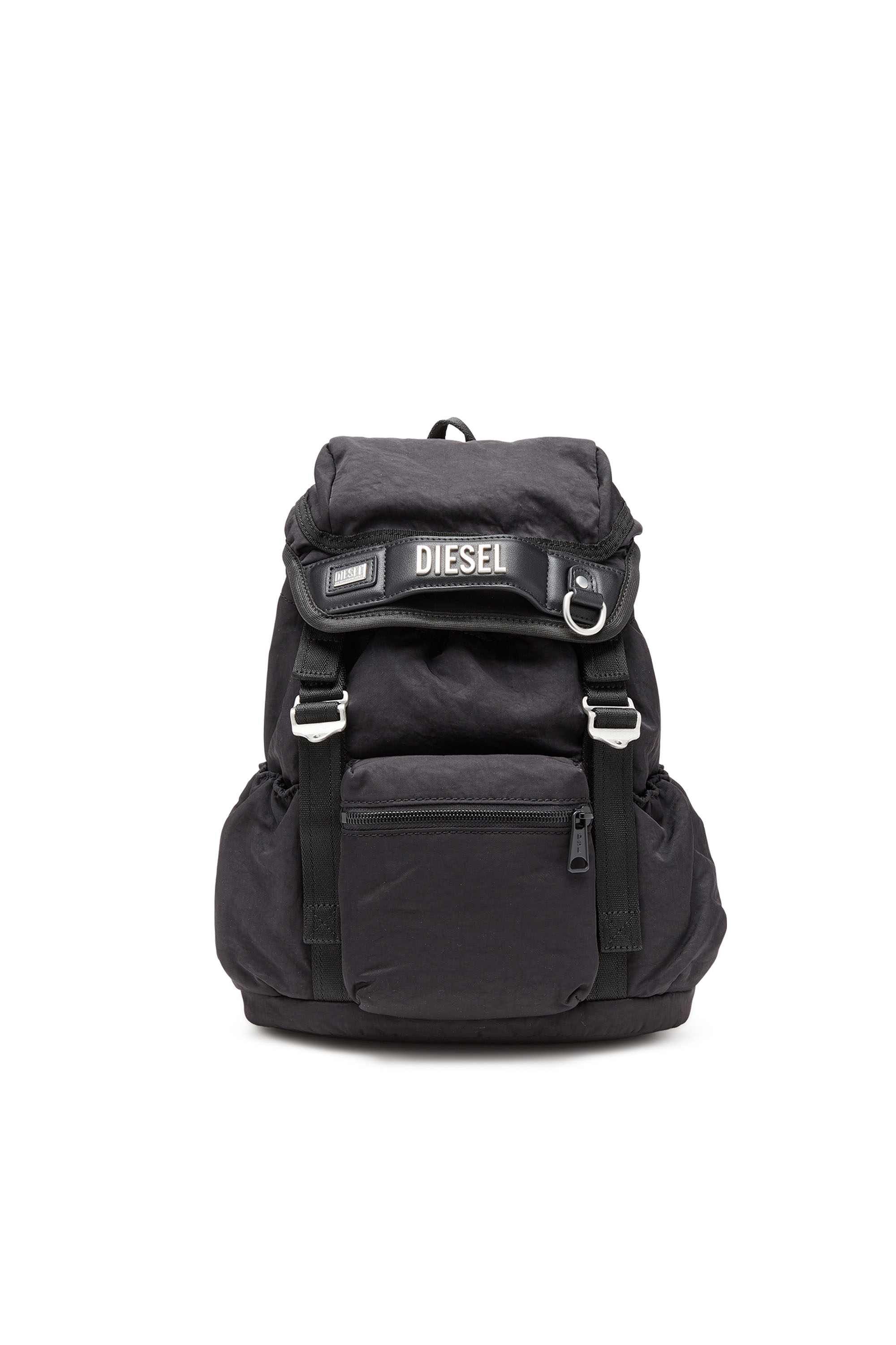 Diesel - LOGOS BACKPACK S, Male's Logos S-Small backpack in recycled nylon in ブラック - 2