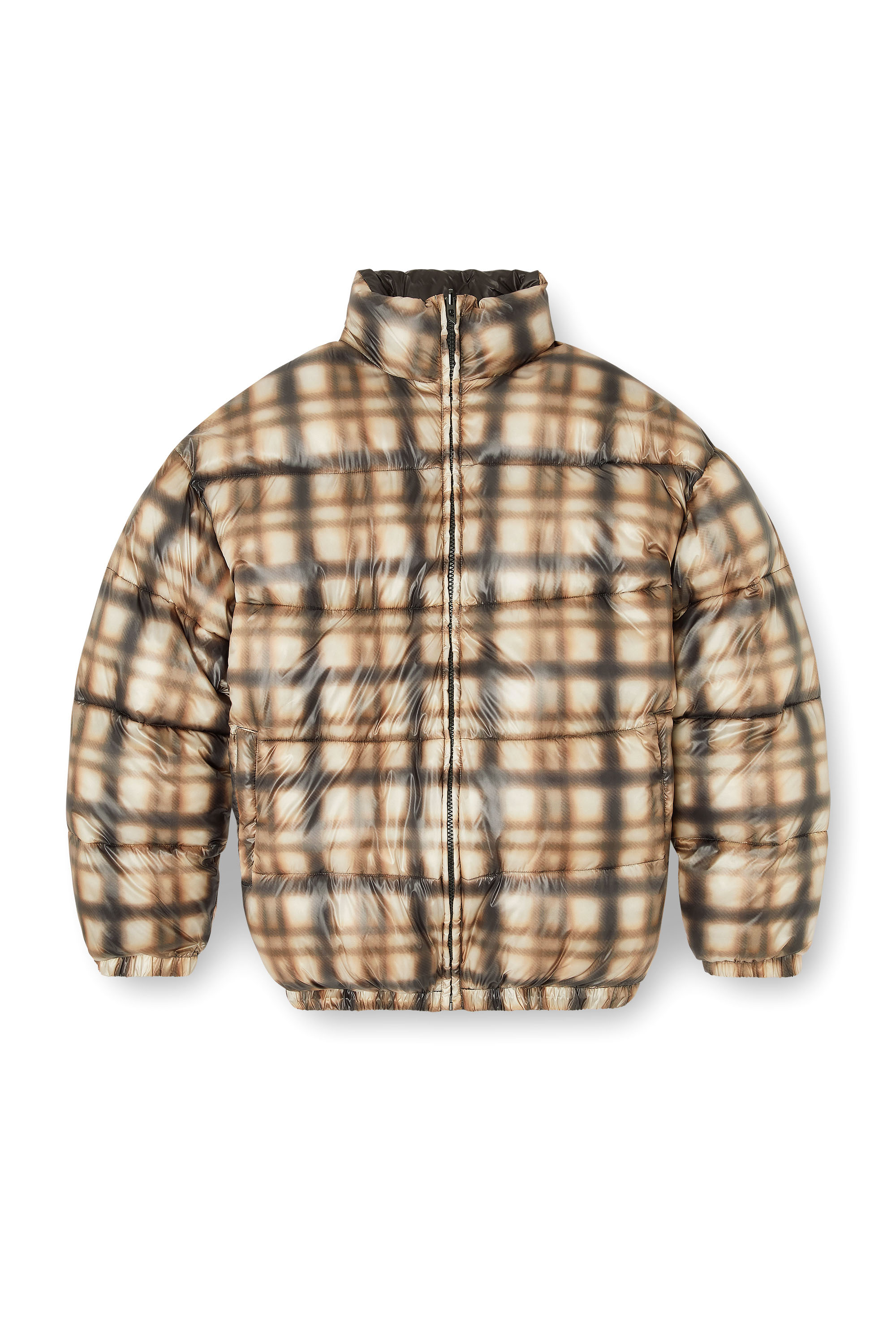 Diesel - W-BOURBON-ENBM, Male's Reversible padded bomber jacket in ブラック/ベージュ - 3