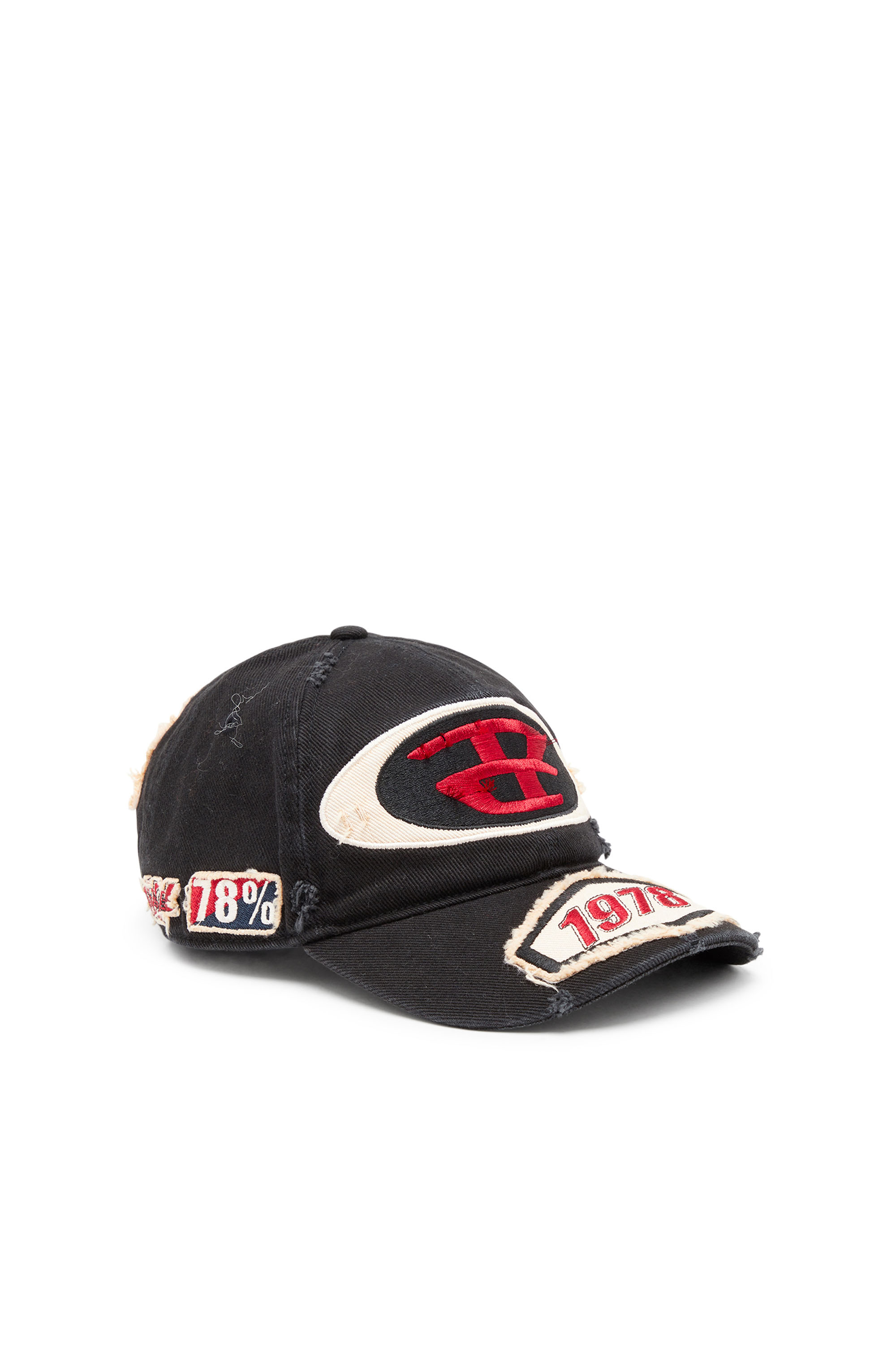 Diesel - C-BRAFF, Male's Baseball cap with embroidered patches in ブラック - 1