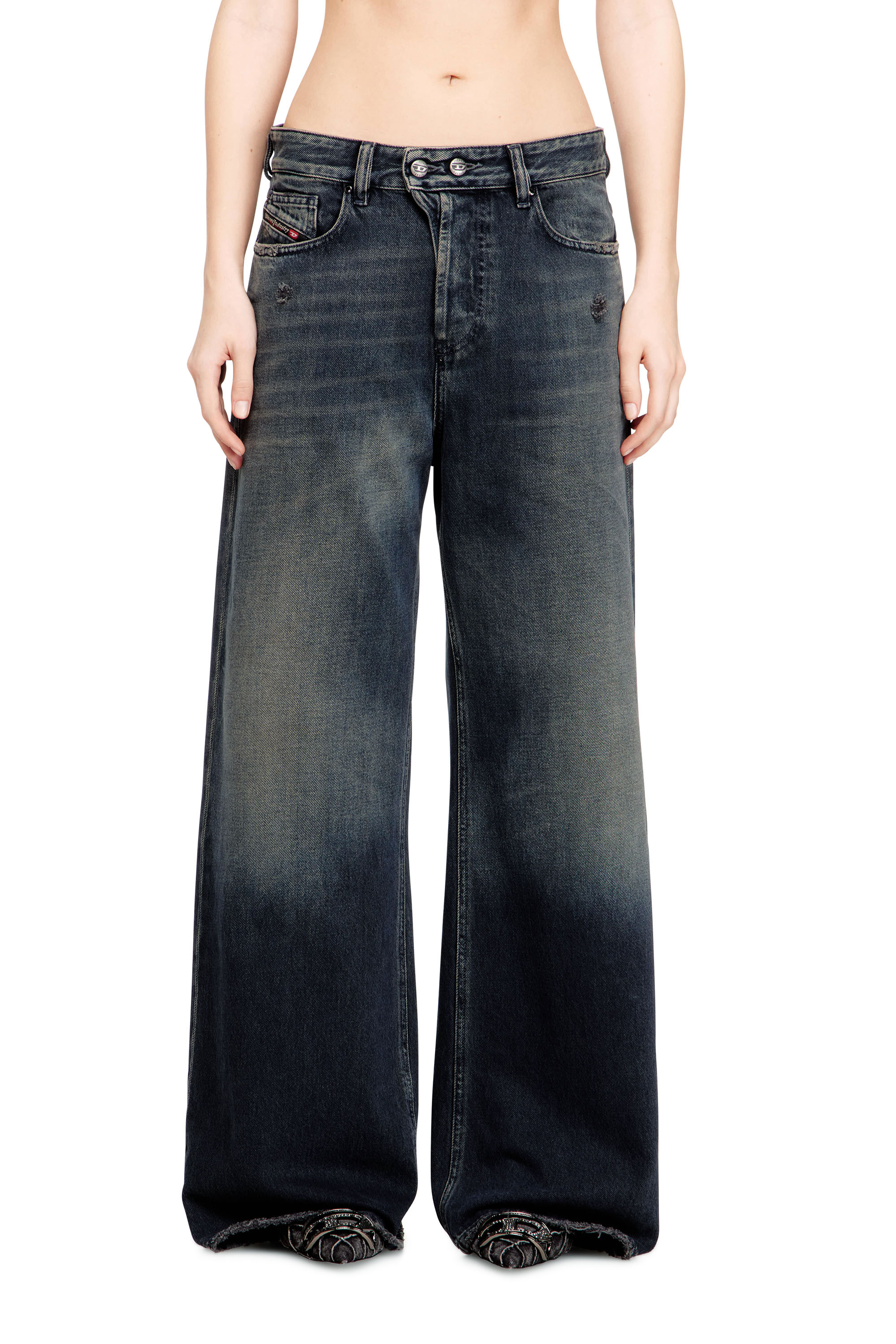 Diesel - Female's Relaxed Jeans 1996 D-Sire 09N67, ダークブルー - 3