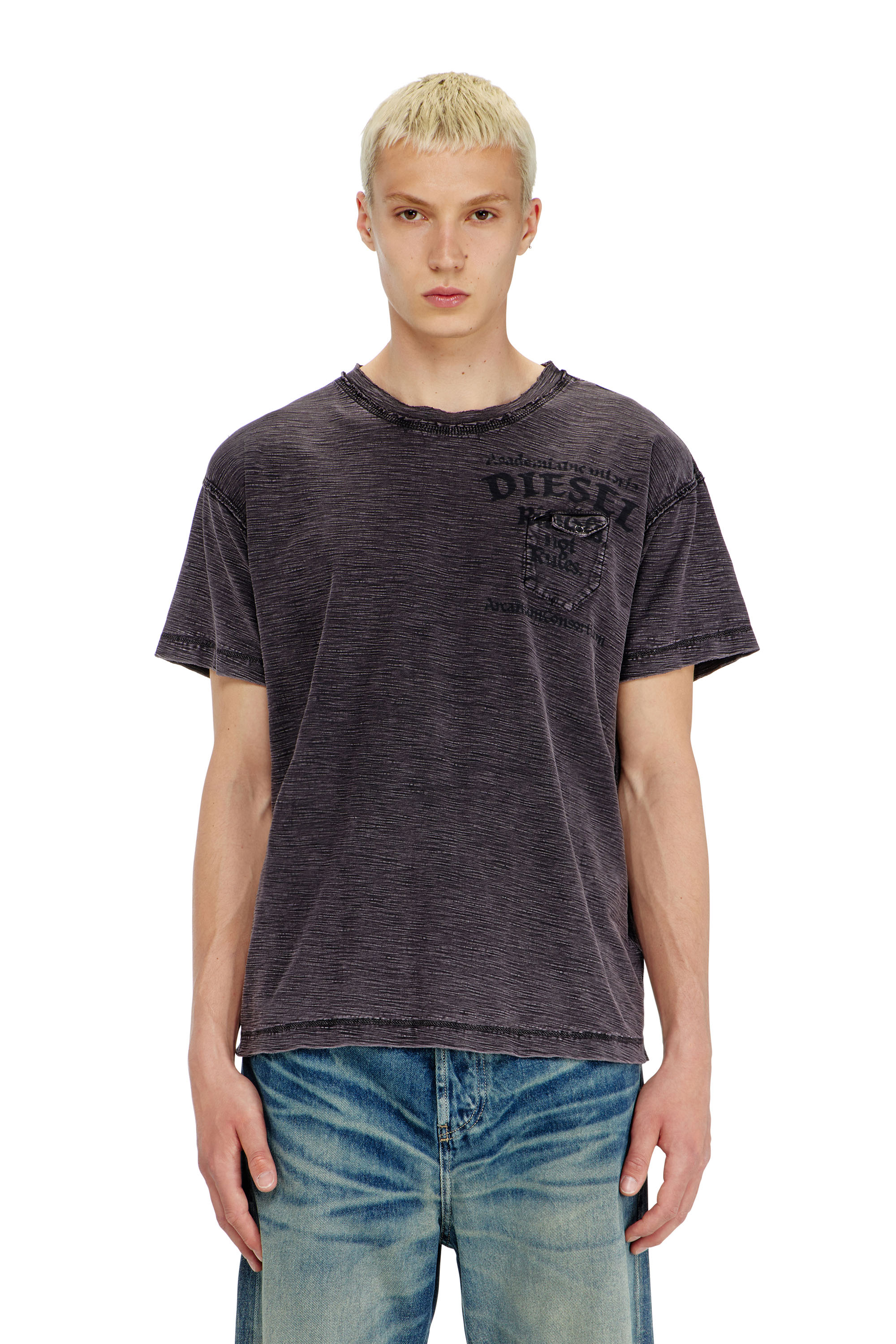 Diesel - T-ARDY, Male's Tシャツ in ダークグレー - 1