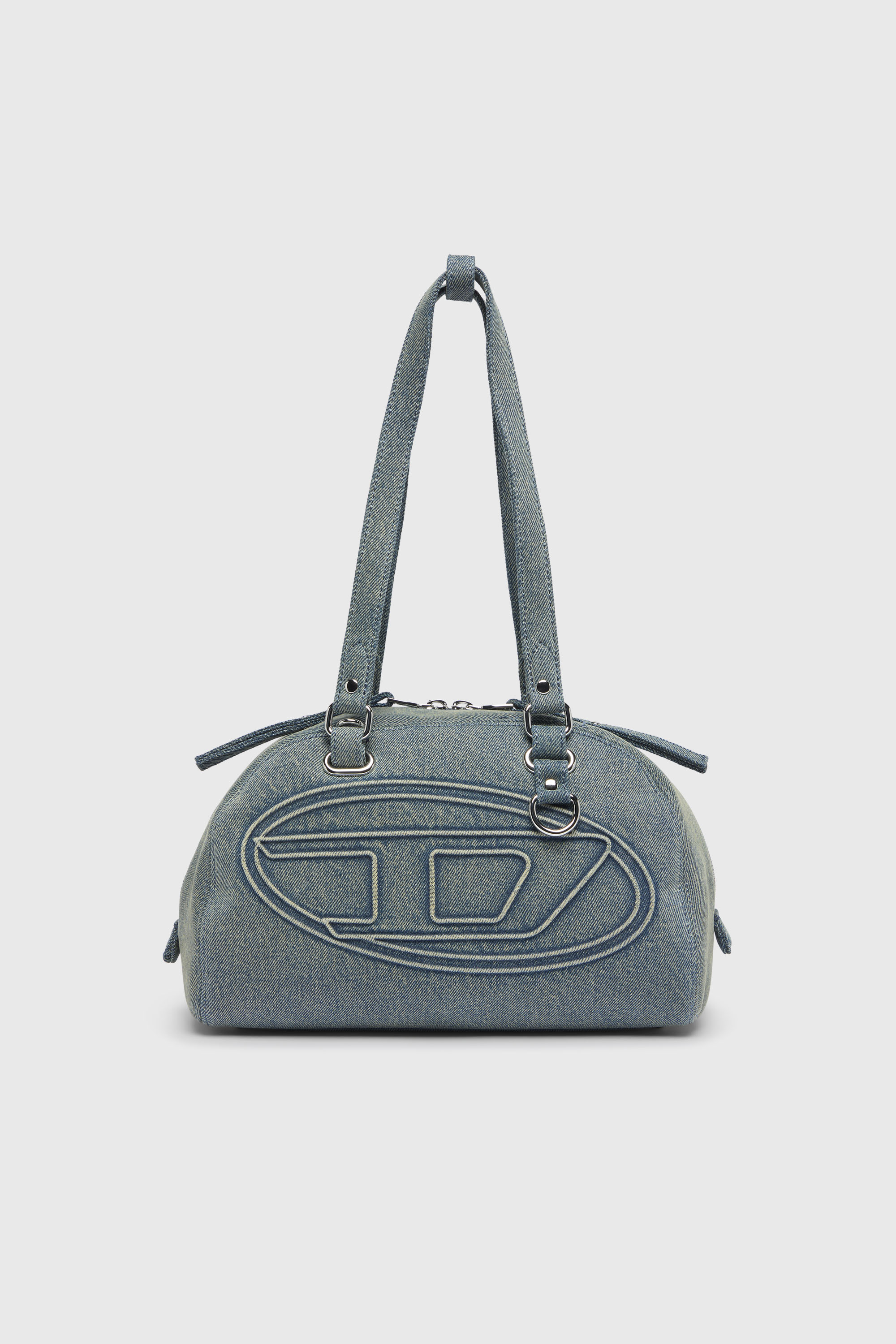 Diesel - 1DR DOME SOFT SHOULDER, Unisex's 1DR Dome-Shoulder bag in denim with Oval D logo in ライトブルー - 2