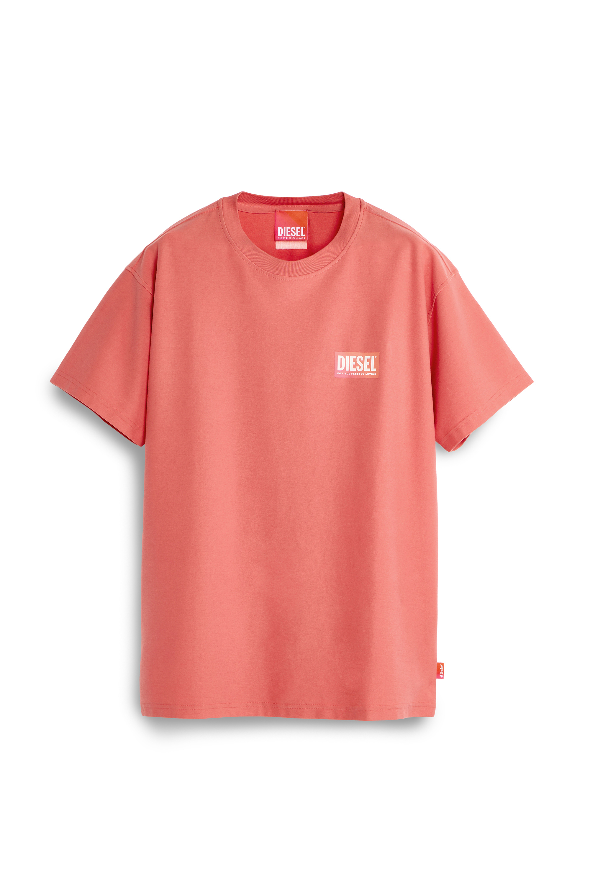 Diesel - PR-T-NORM-CHITIND-R, Unisex's T-shirt with transparent back logo in コーラルローズ - 2