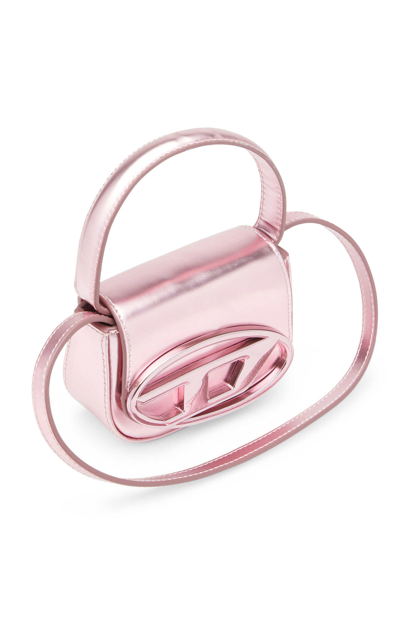 Diesel - 1DR-XS-S, Female's カウレザーショルダーバッグXS in ピンク / ホワイト - 6