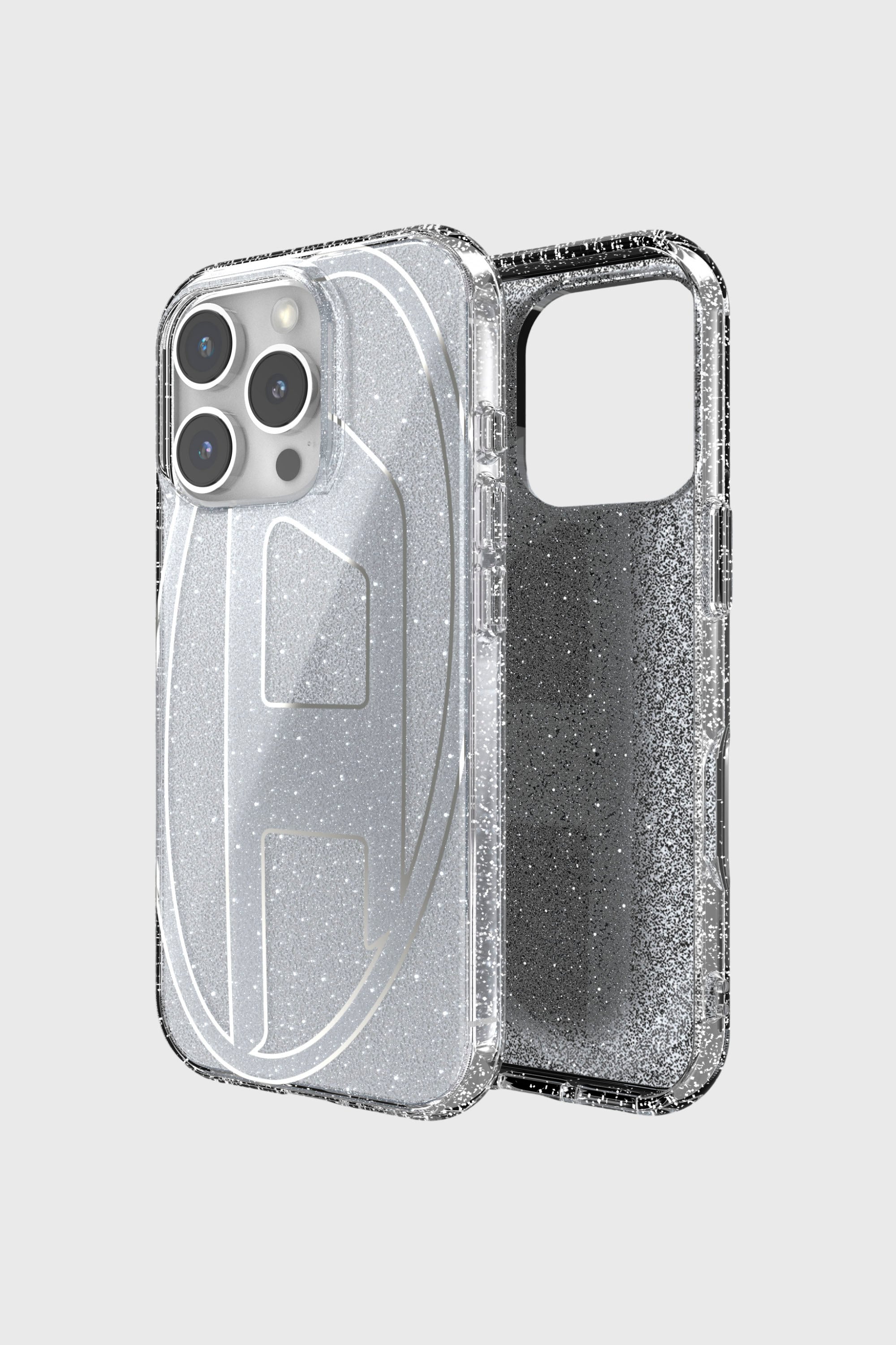 60152 AOP CASE Oval D Glitter Case for iP 16 Pro｜シルバー