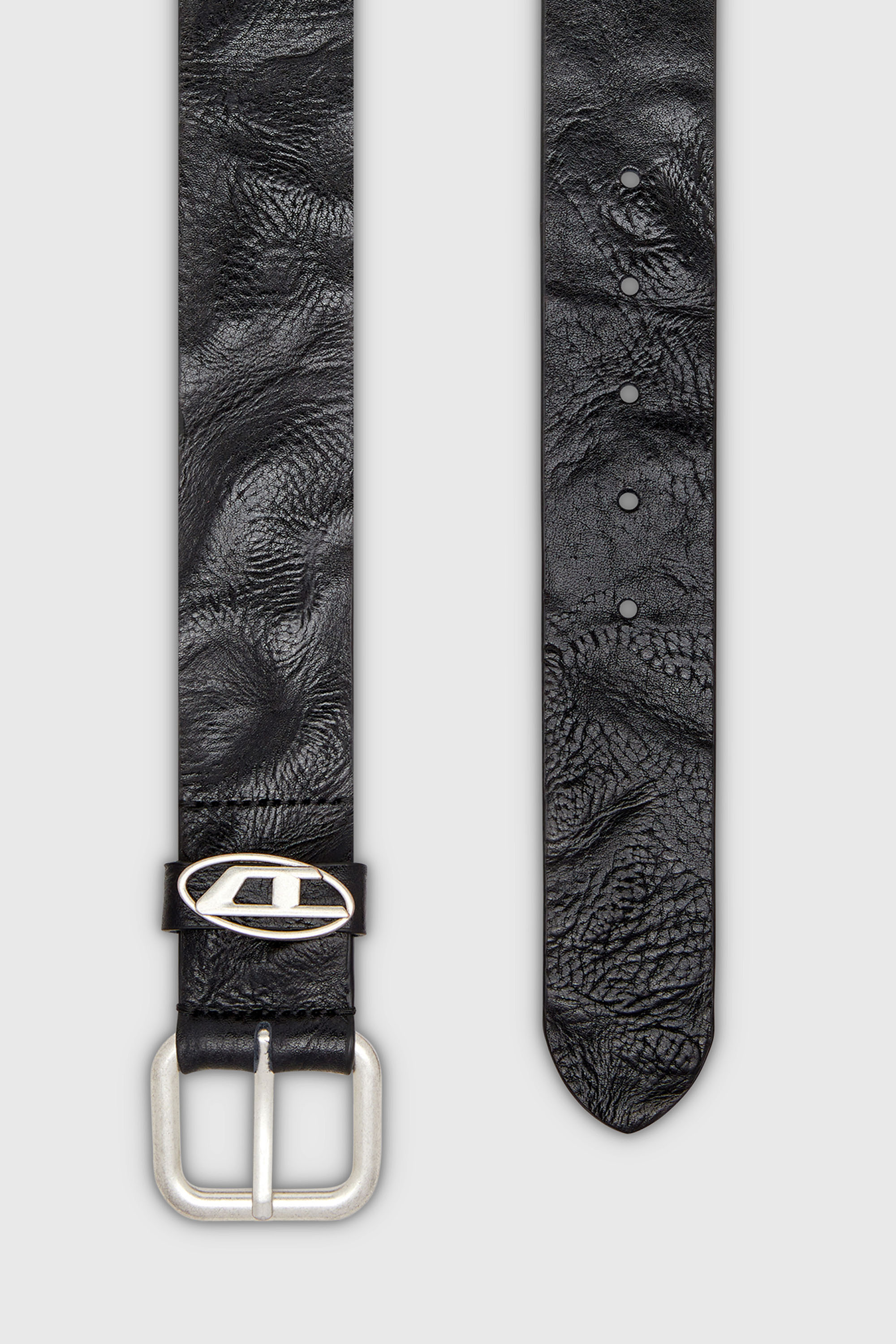 Diesel - B-1DR OVAL D LOOP, Unisex's レザーベルト in ブラック - 2