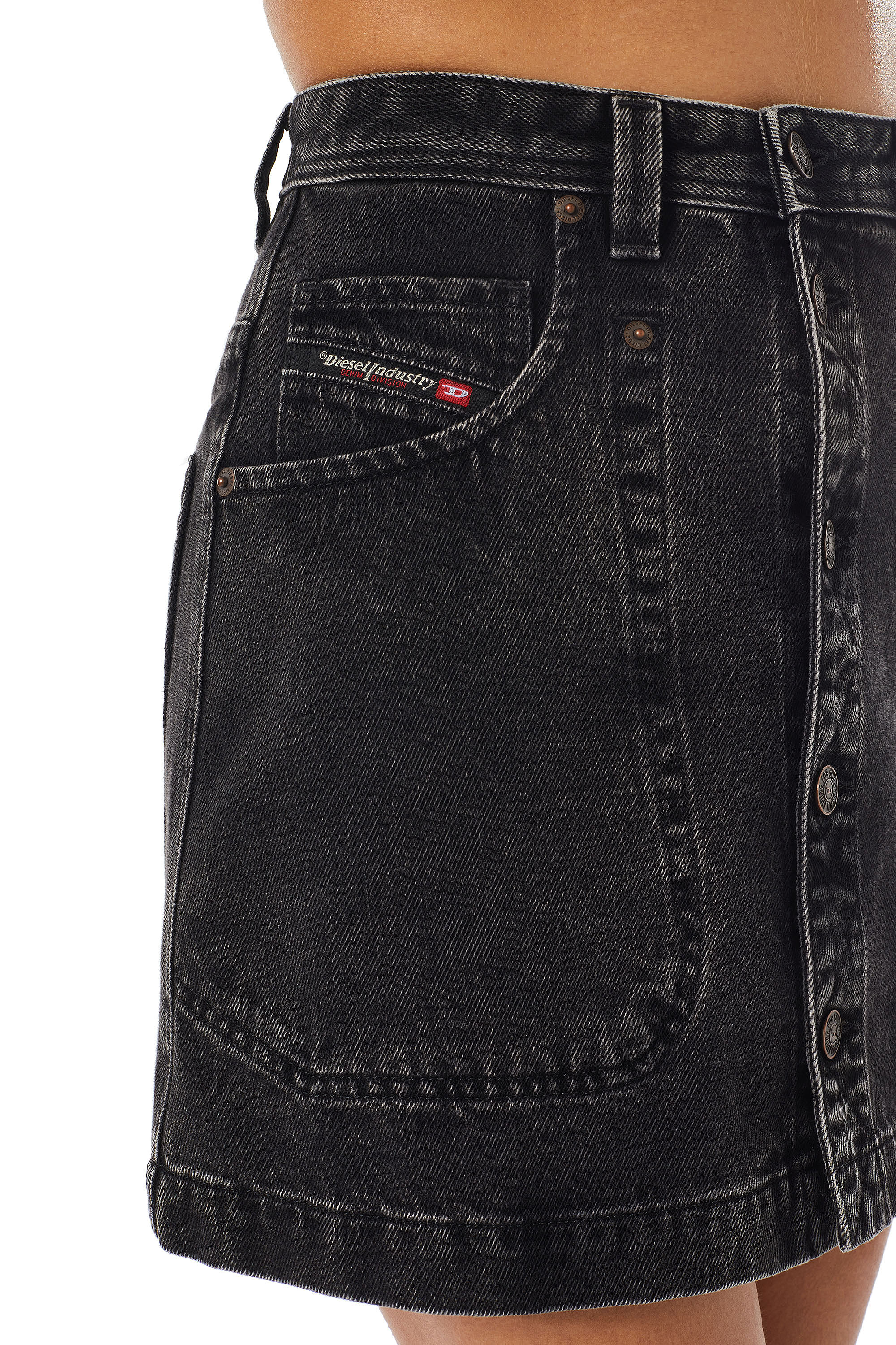 Diesel - DE-ALBUS A-LINE SKIRT, ブラック/ダークグレー - Image 3