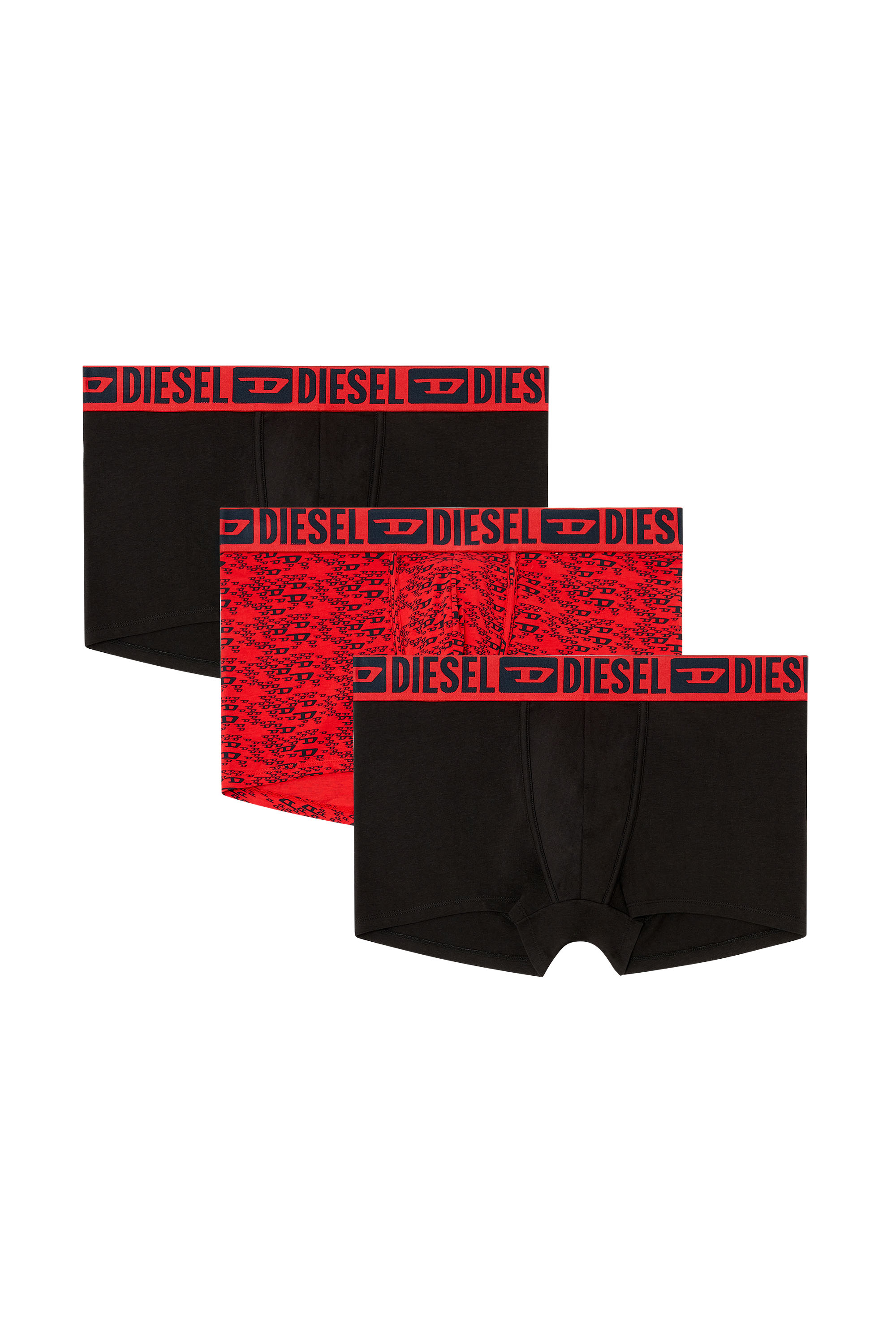 Diesel - MIKE-D-CORE-3PACK, Male's ボクサーパンツ 3枚パック in ブラック/レッド - 4
