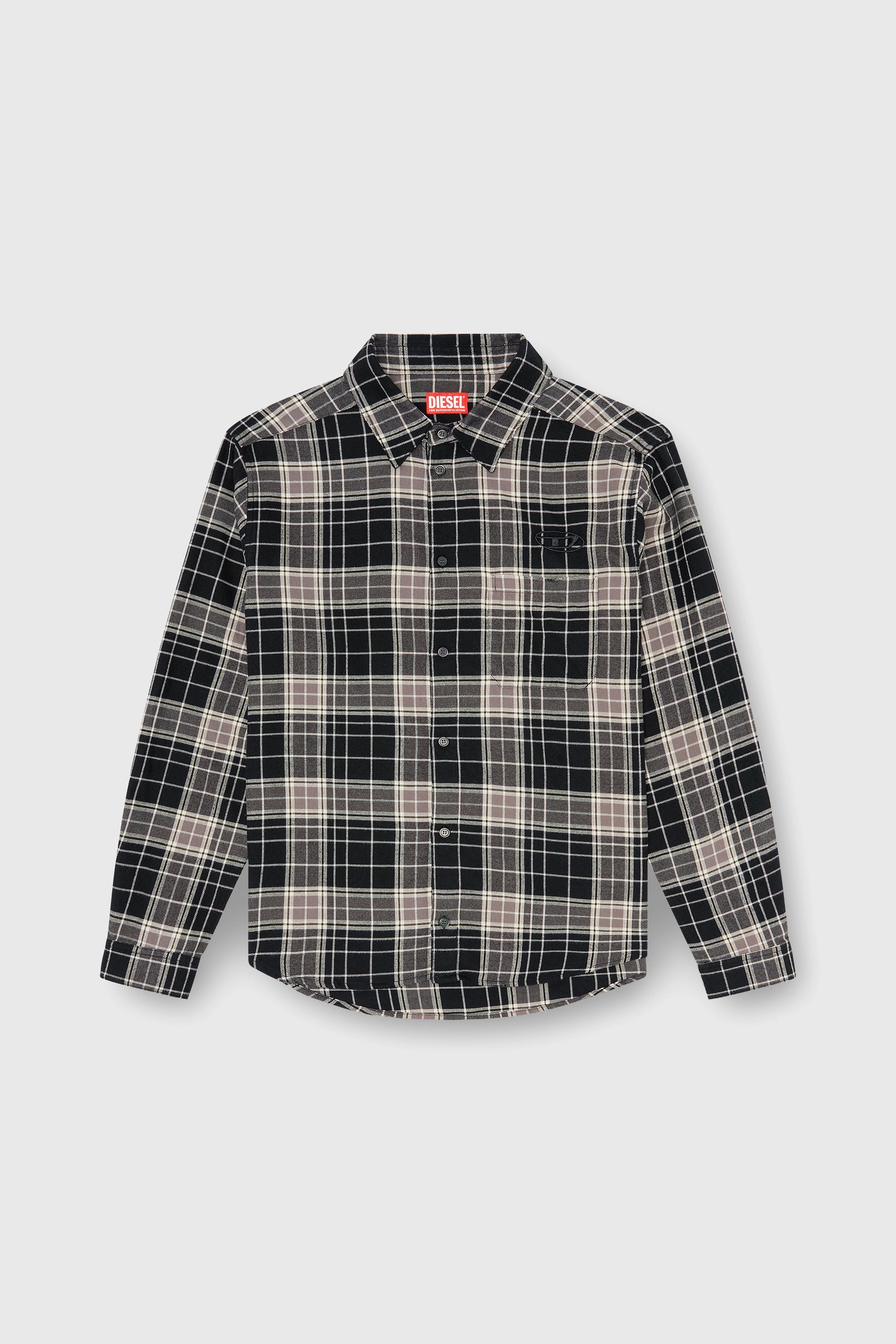 Diesel - S-SIMPLY-HNBI, Male's シャツ in ブラック/グレー - 2