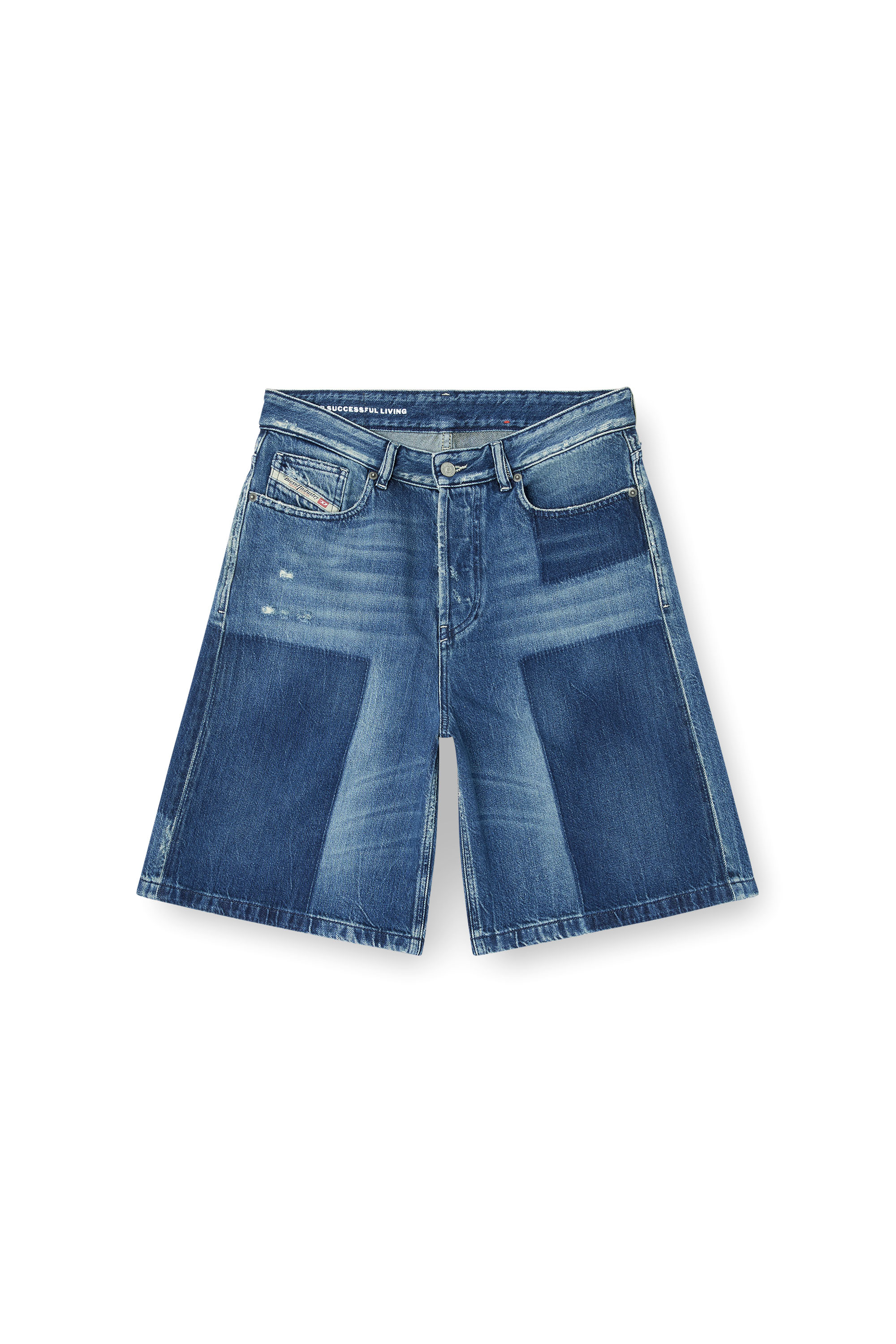 Diesel - DE-SIRE-SHORT, Female's Shorts in contrast-effect denim in ミディアムブルー - 2